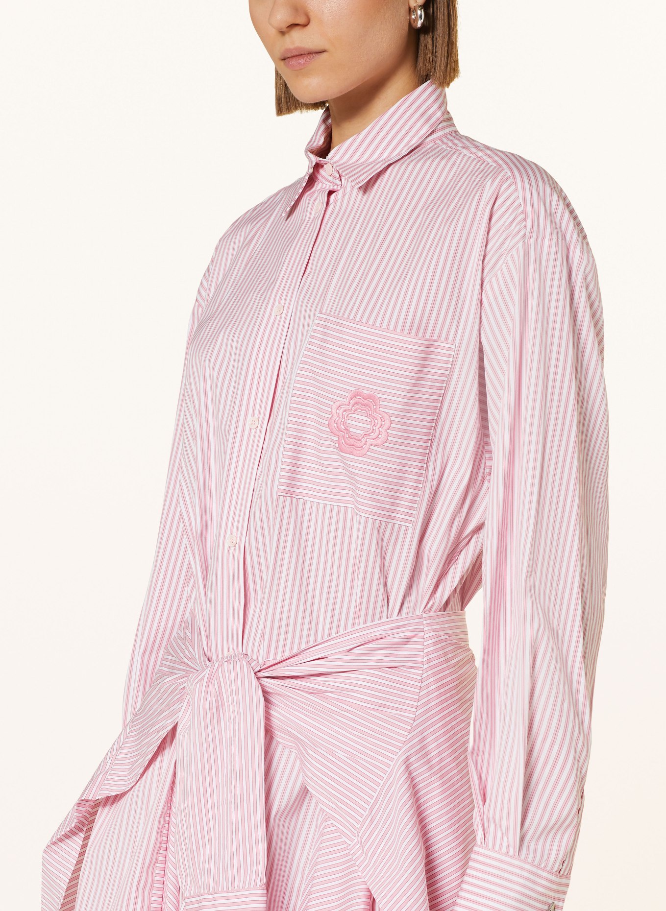 maje Hemdblusenkleid, Farbe: PINK/ WEISS (Bild 4)