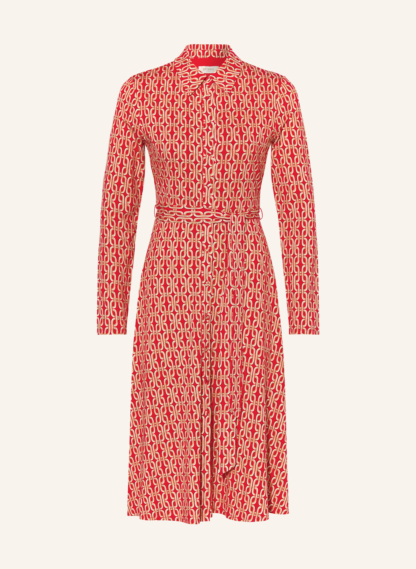 HOBBS Shirt dress CLARICE, Color: RED/ BEIGE (Image 1)