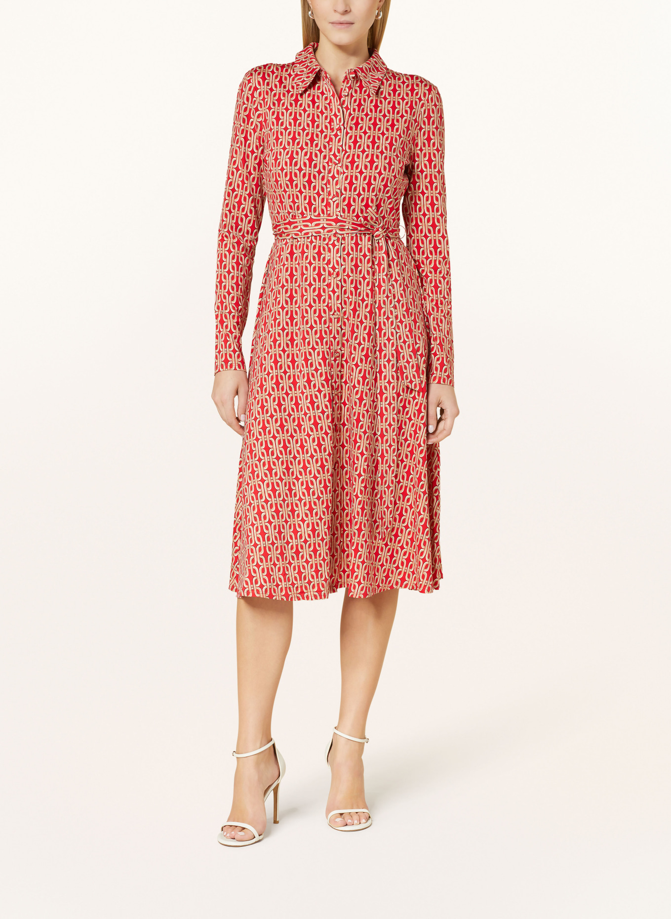 HOBBS Shirt dress CLARICE, Color: RED/ BEIGE (Image 2)