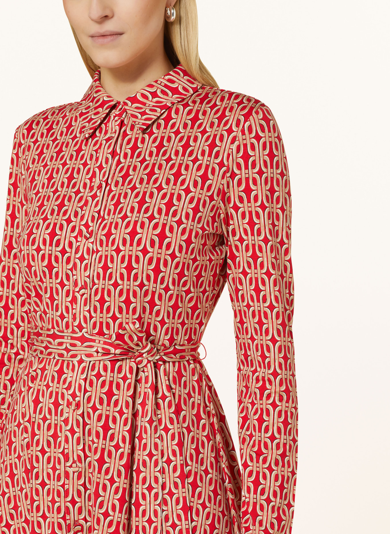 HOBBS Shirt dress CLARICE, Color: RED/ BEIGE (Image 4)