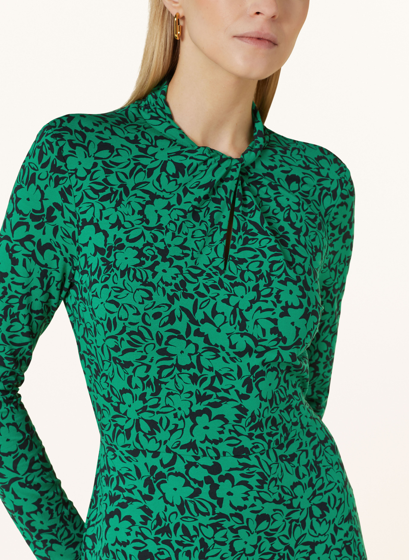 HOBBS Jersey dress YASMIN with cut-out, Color: GREEN/ BLACK (Image 4)