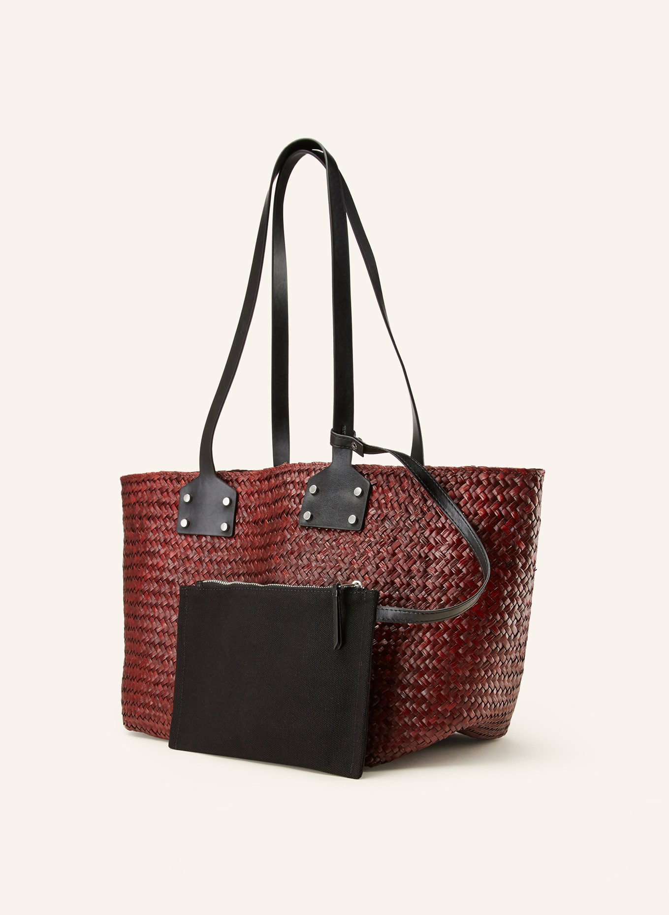 ALLSAINTS Shopper MOSLEY with pouch, Color: DARK BROWN/ DARK RED (Image 2)