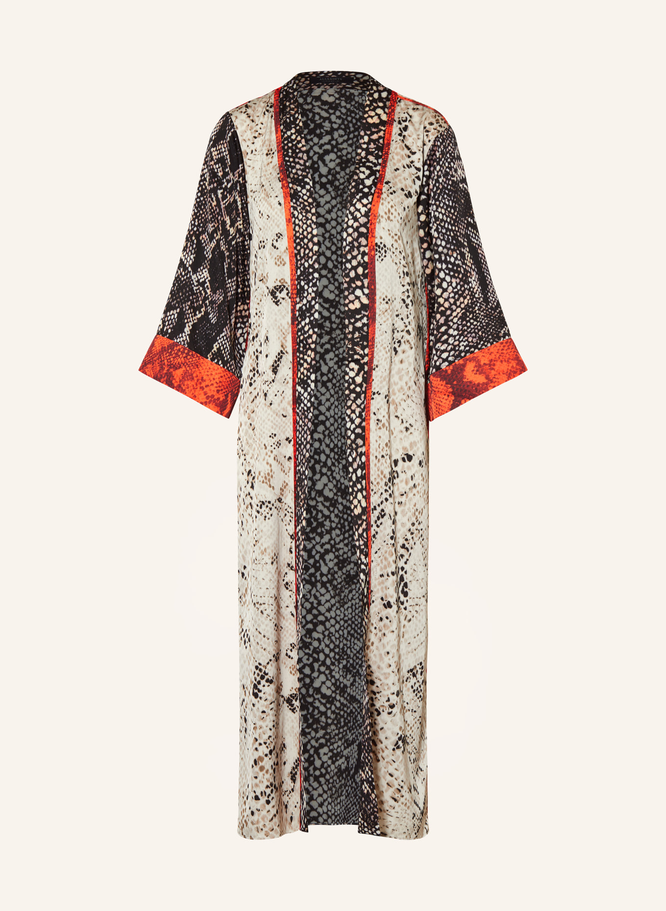 ALLSAINTS Kimono CASA WAIMEA, Color: BLACK/ ECRU/ ORANGE (Image 1)