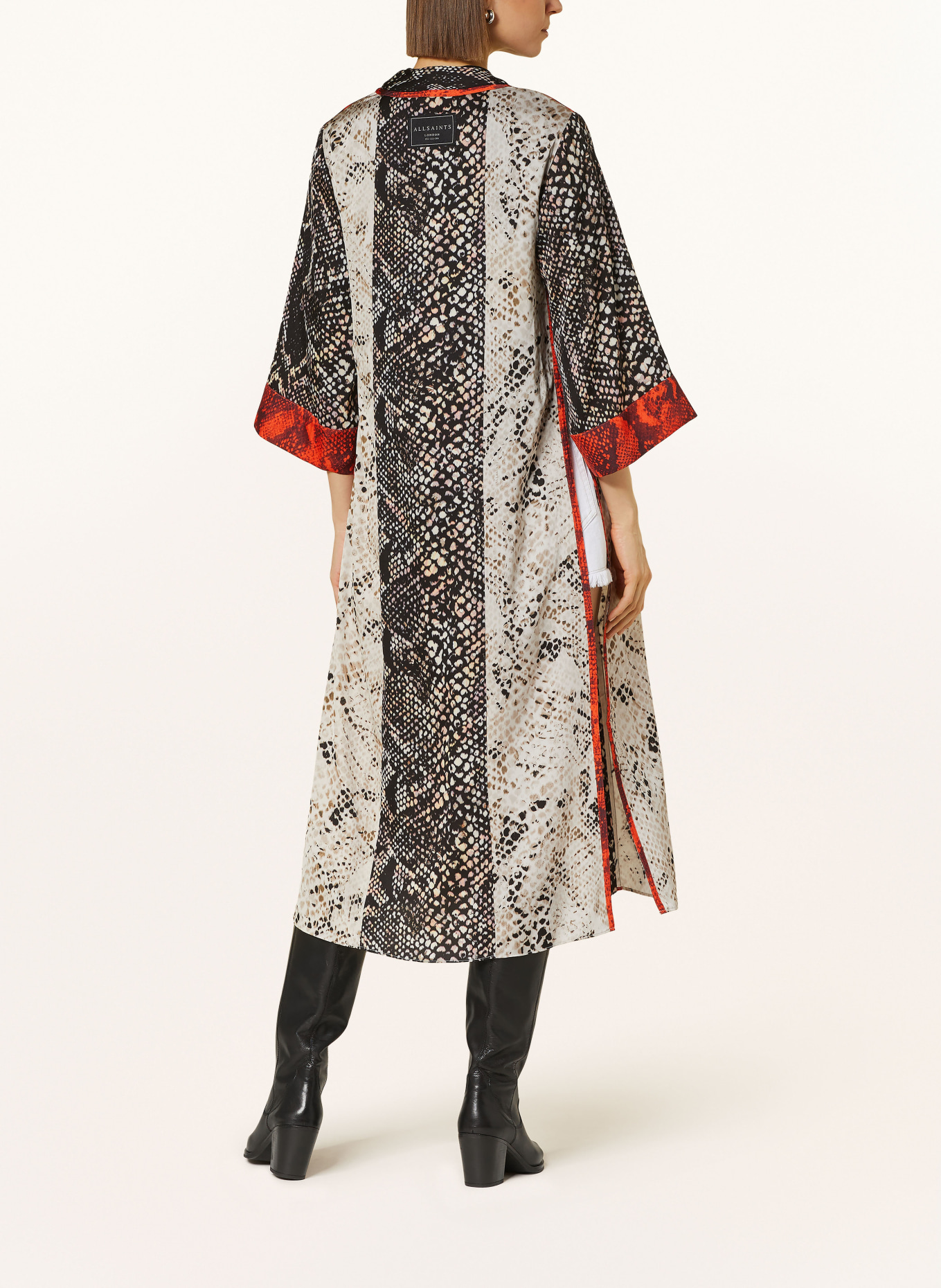 ALLSAINTS Kimono CASA WAIMEA, Color: BLACK/ ECRU/ ORANGE (Image 3)