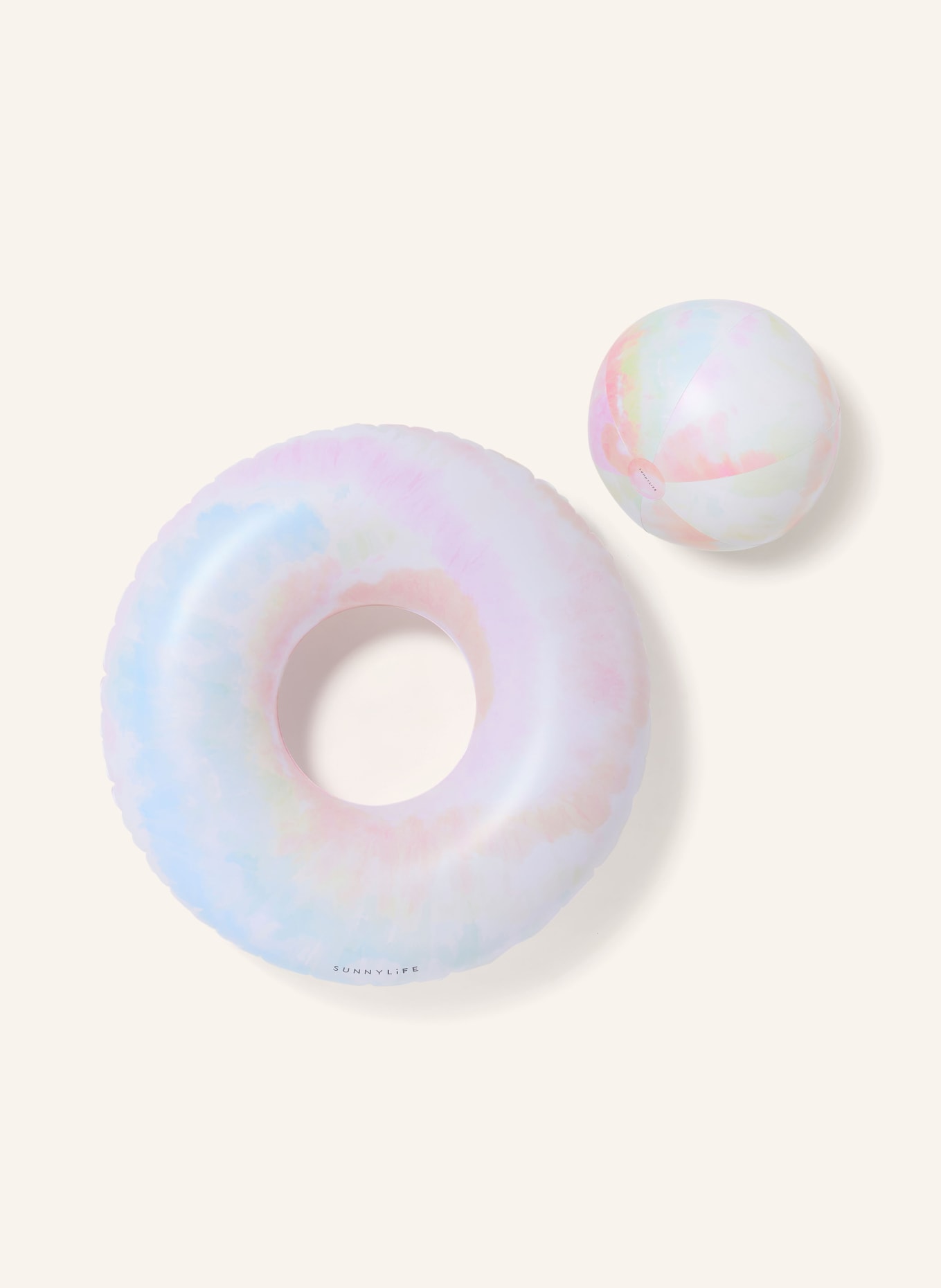 SUNNYLIFE Set: Swimming ring and beach ball, Color: PINK/ LIGHT BLUE (Image 1)