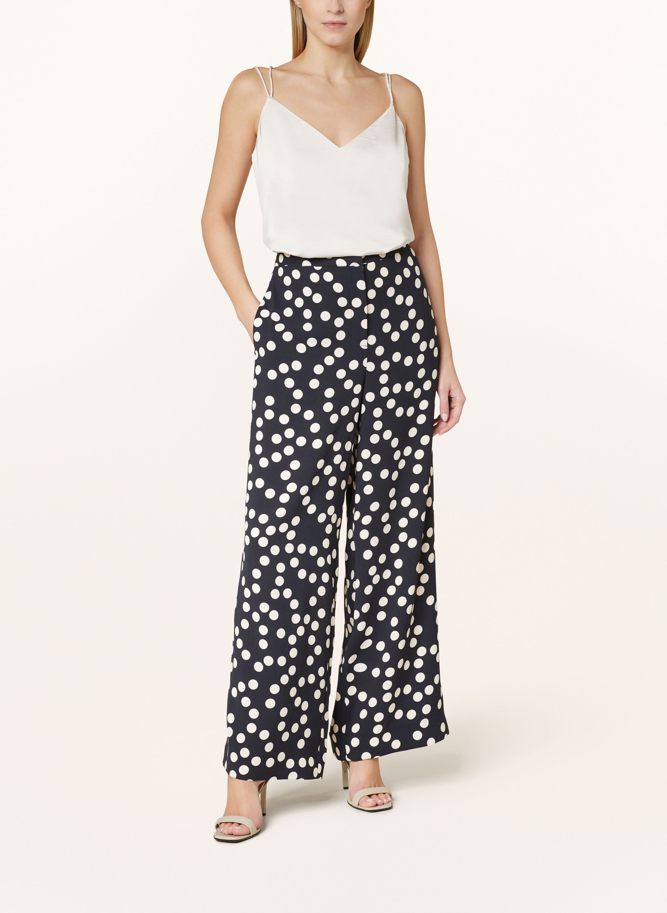 Phase Eight Wide leg trousers MAIREAD, Color: DARK BLUE/ CREAM (Image 2)