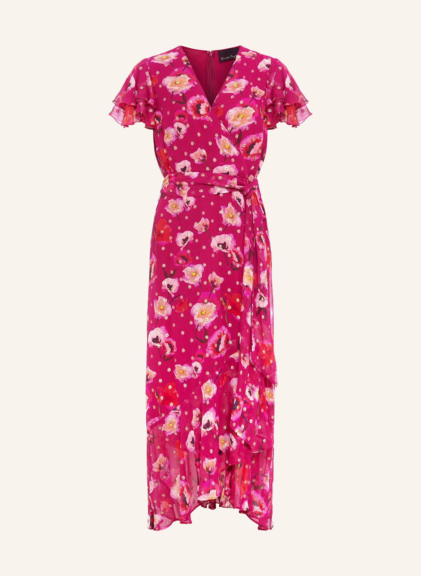 Phase Eight Kleid NADINE mit Volants, Farbe: FUCHSIA/ ROSA/ GRÜN (Bild 1)