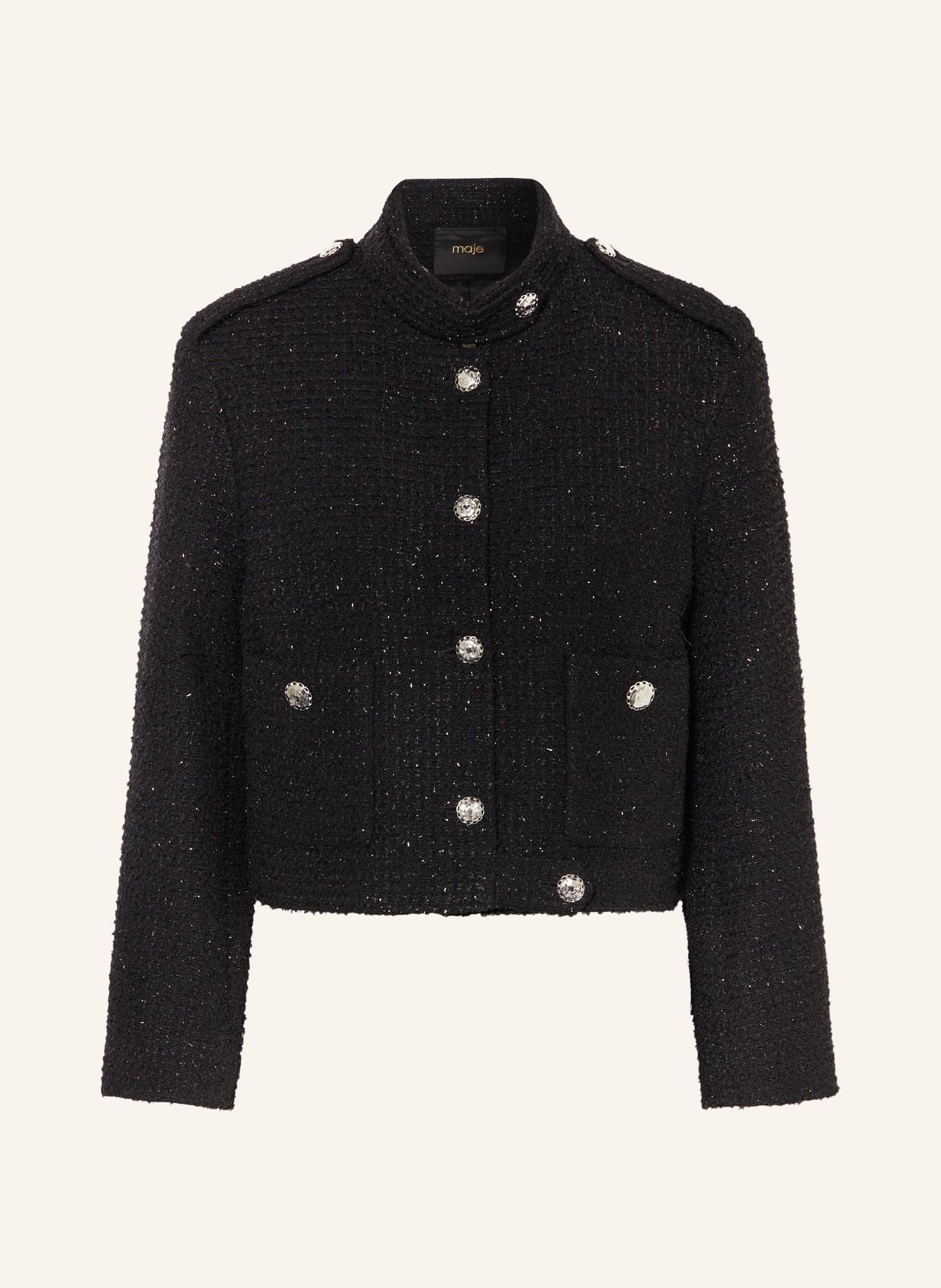 maje Tweed-Jacke mit Glitzergarn, Farbe: SCHWARZ (Bild 1)