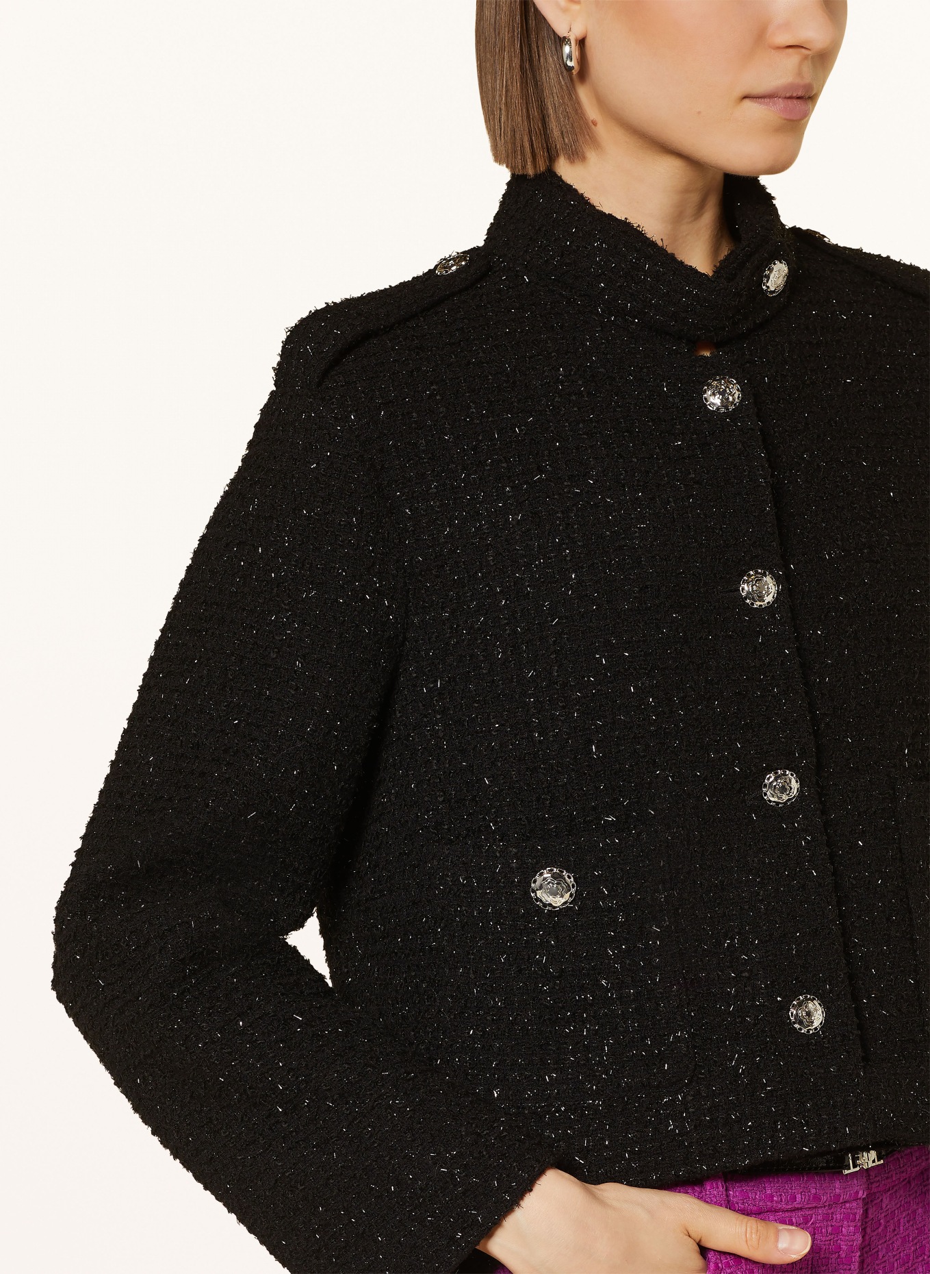 maje Tweed-Jacke mit Glitzergarn, Farbe: SCHWARZ (Bild 4)