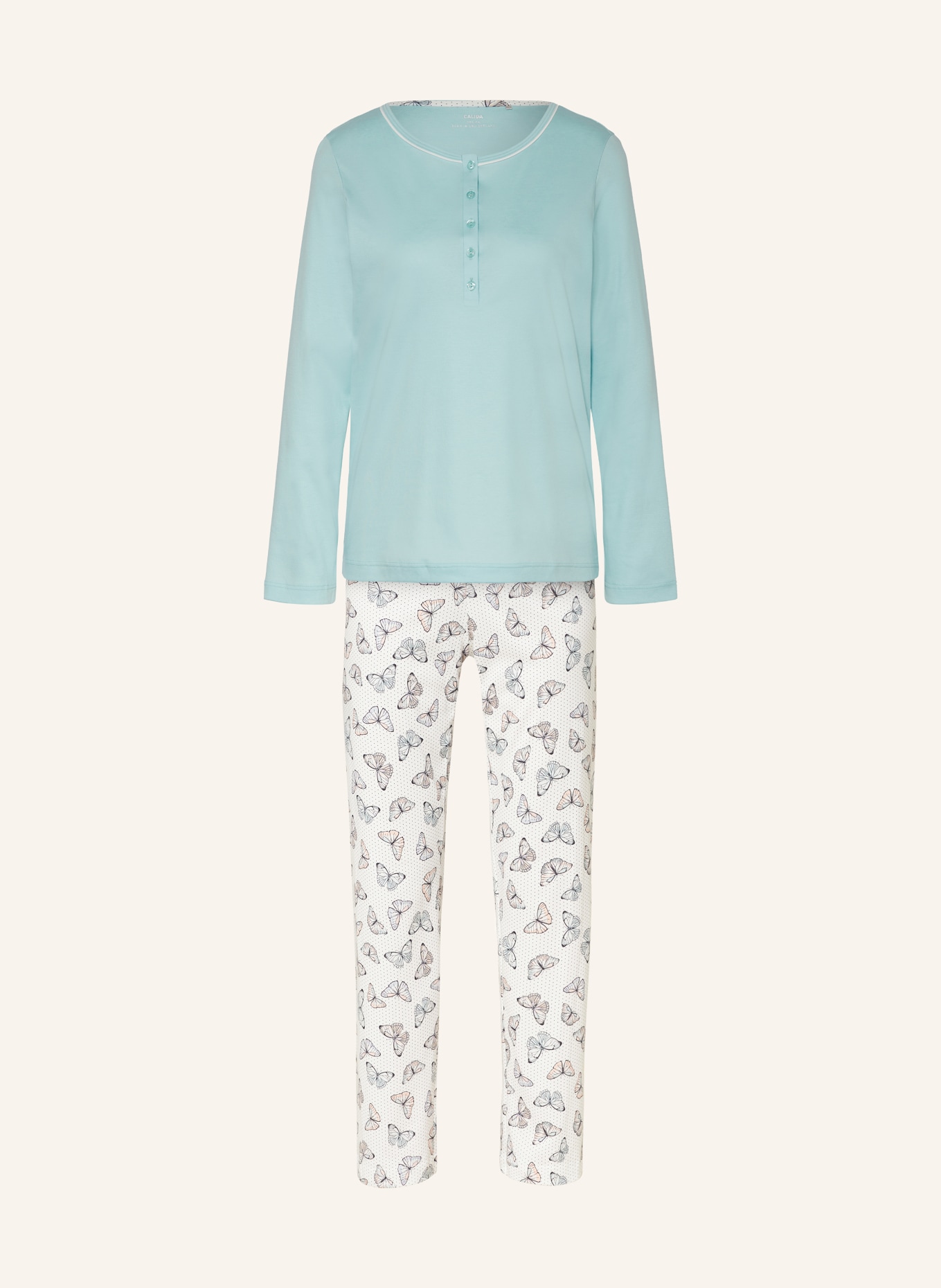 CALIDA Pajamas NIGHT LOVERS, Color: LIGHT BLUE/ WHITE/ PURPLE (Image 1)