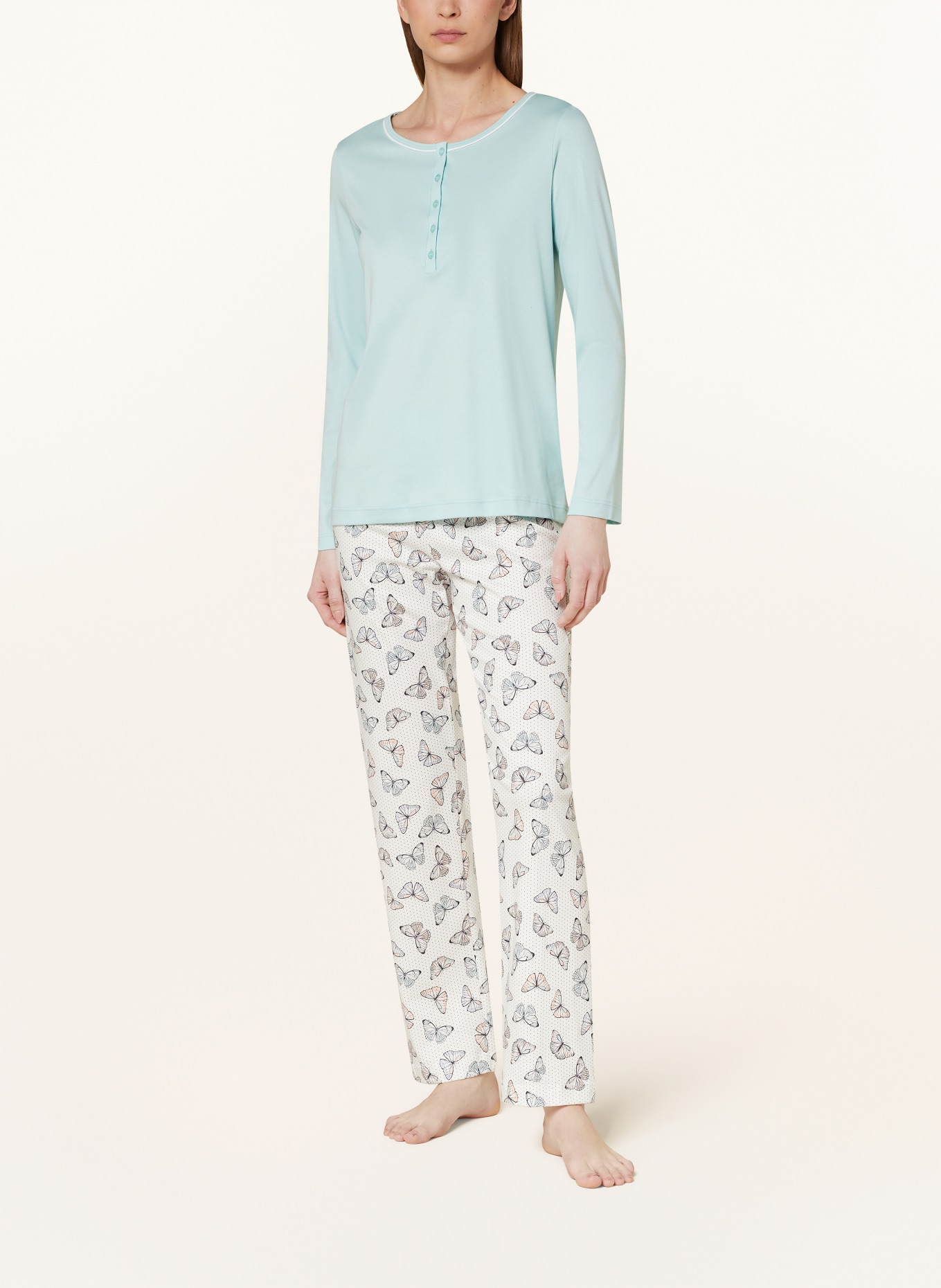 CALIDA Schlafanzug NIGHT LOVERS, Farbe: HELLBLAU/ WEISS/ LILA (Bild 2)