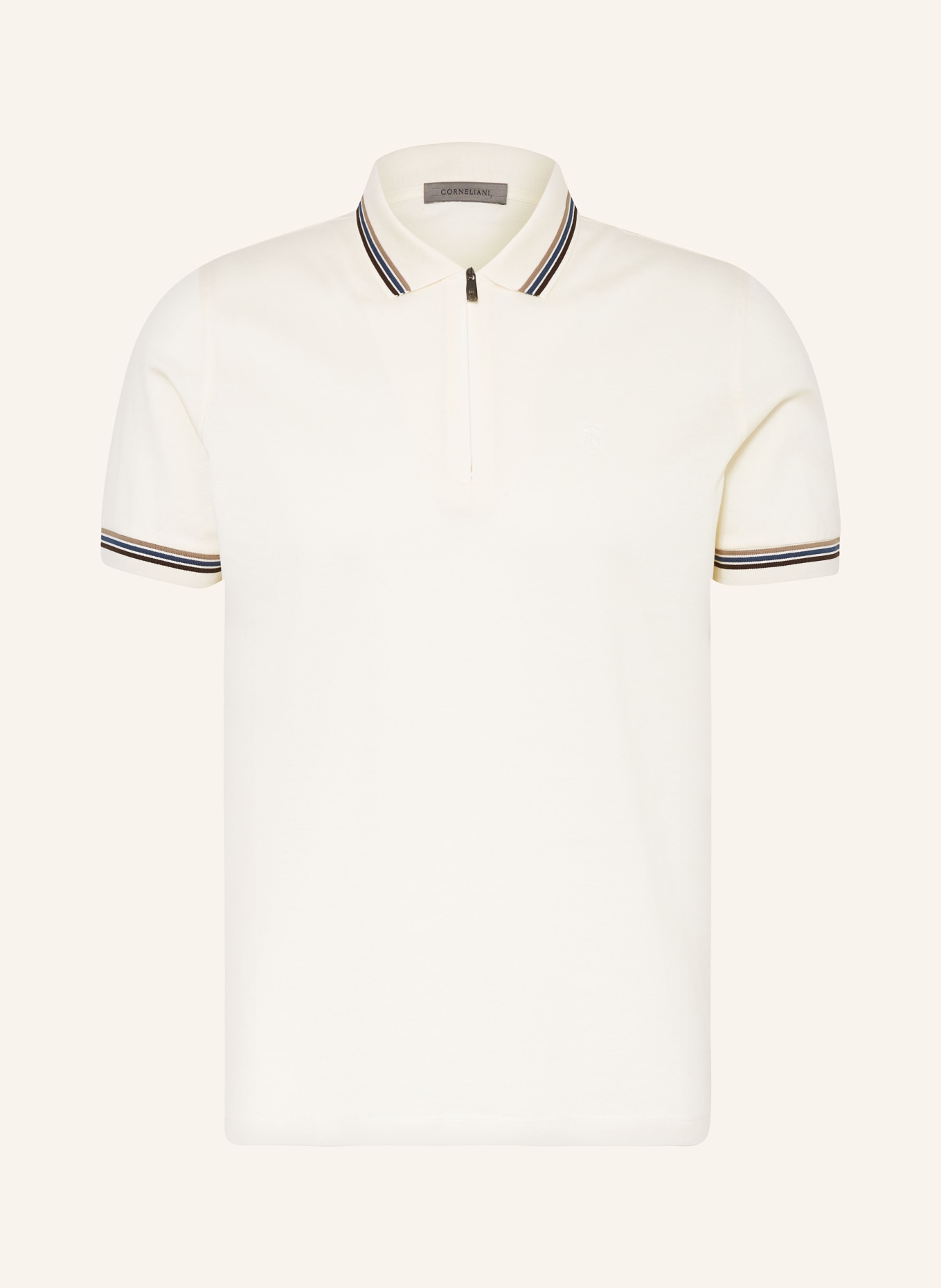 CORNELIANI Piqué-Poloshirt, Farbe: CREME (Bild 1)