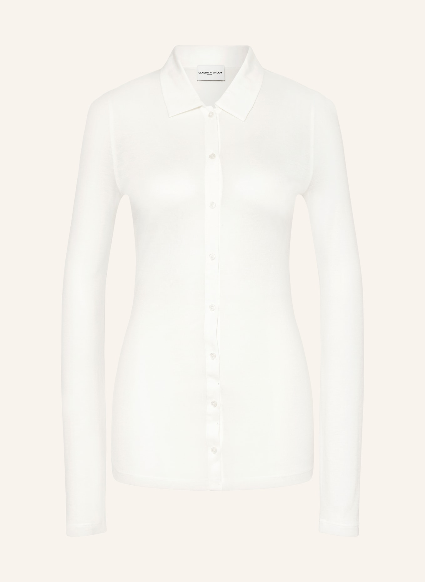 CLAUDIE PIERLOT Hemdbluse aus Jersey, Farbe: ECRU (Bild 1)