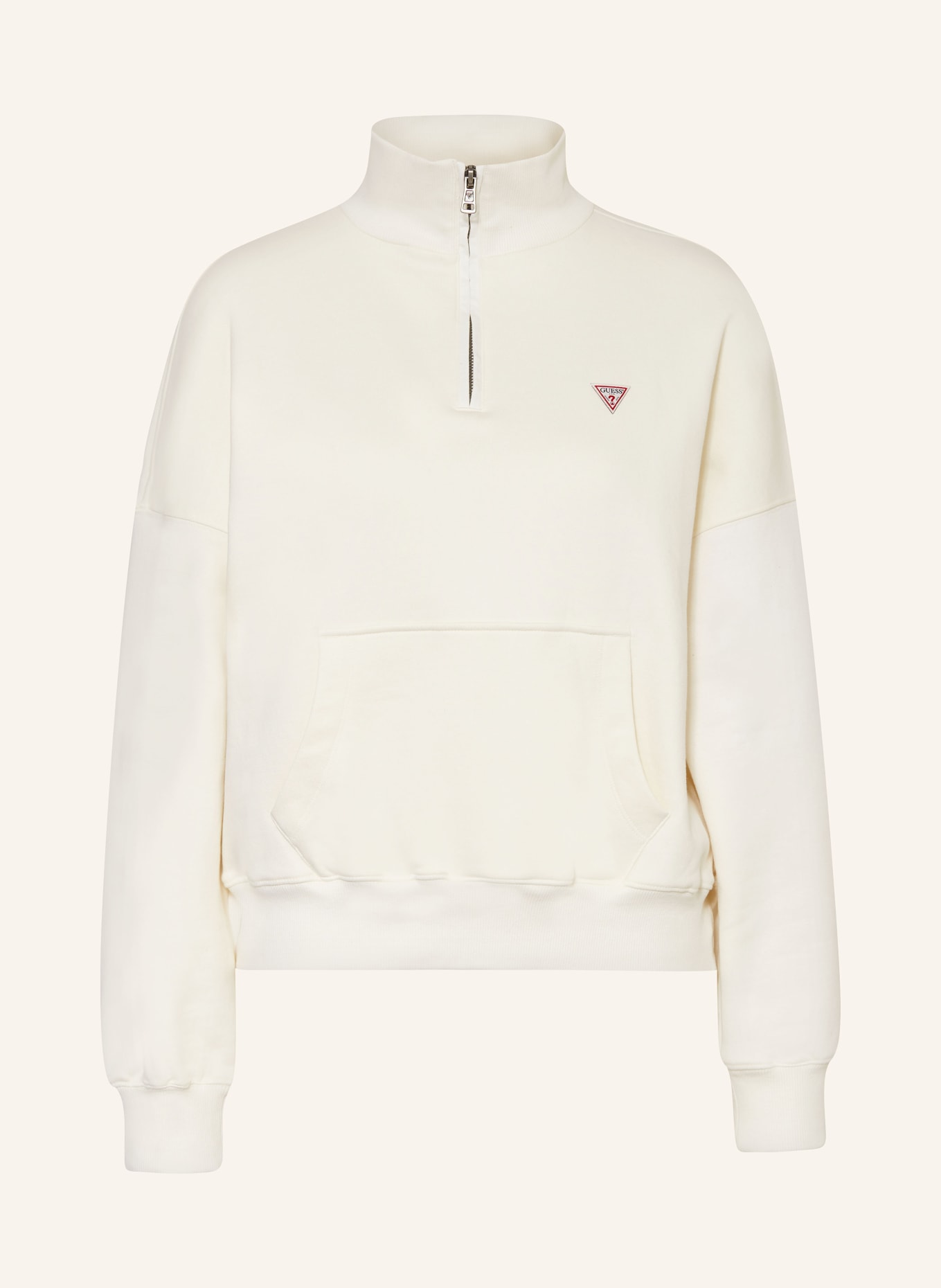 GUESS JEANS Half zip sweater in sweatshirt fabric