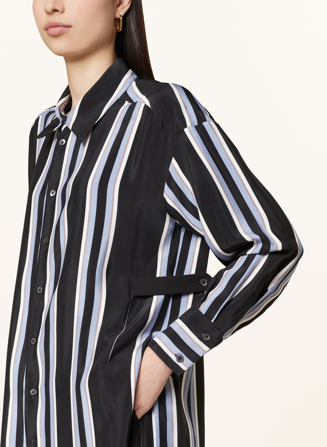 VANILIA Shirt blouse, Color: BLACK/ LIGHT BLUE/ WHITE (Image 4)
