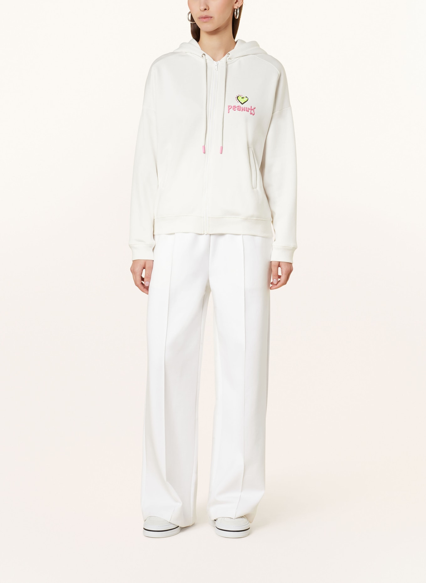 FrogBox Sweat jacket with sequins: WHITE