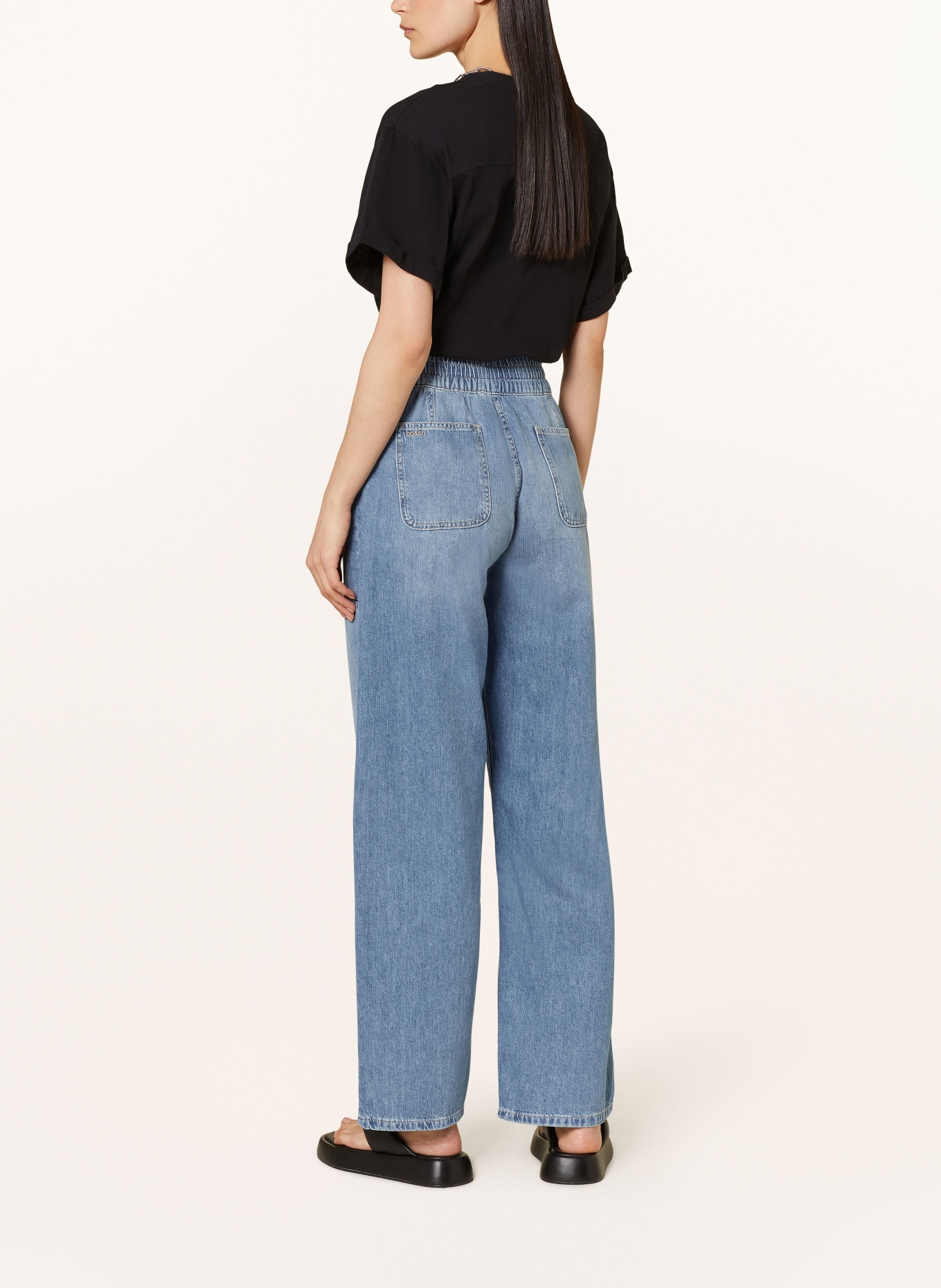 ba&sh Straight džíny MIMA v joggingovém stylu: Leggings con logo de icono en gris de Calvin Klein
