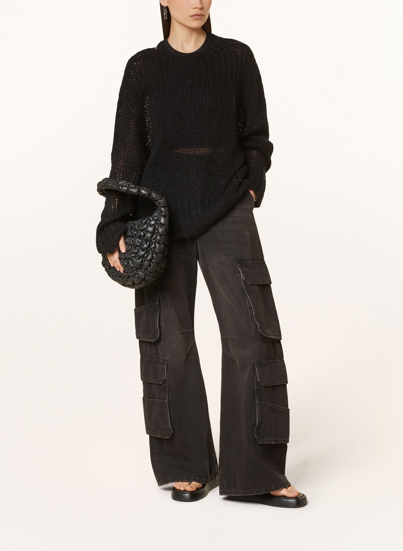 black palms Sweater STEPHL with alpaca: BLACK