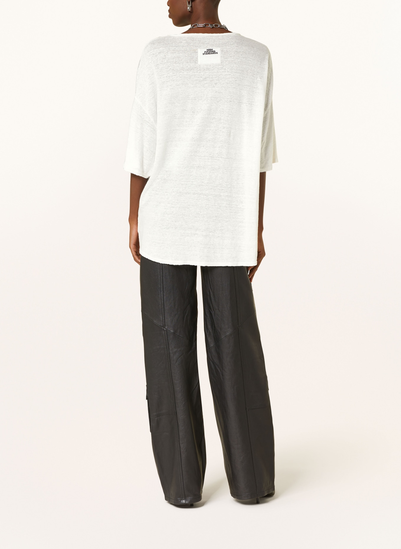 black palms Oversized shirt LANNY in linen, Color: WHITE (Image 3)