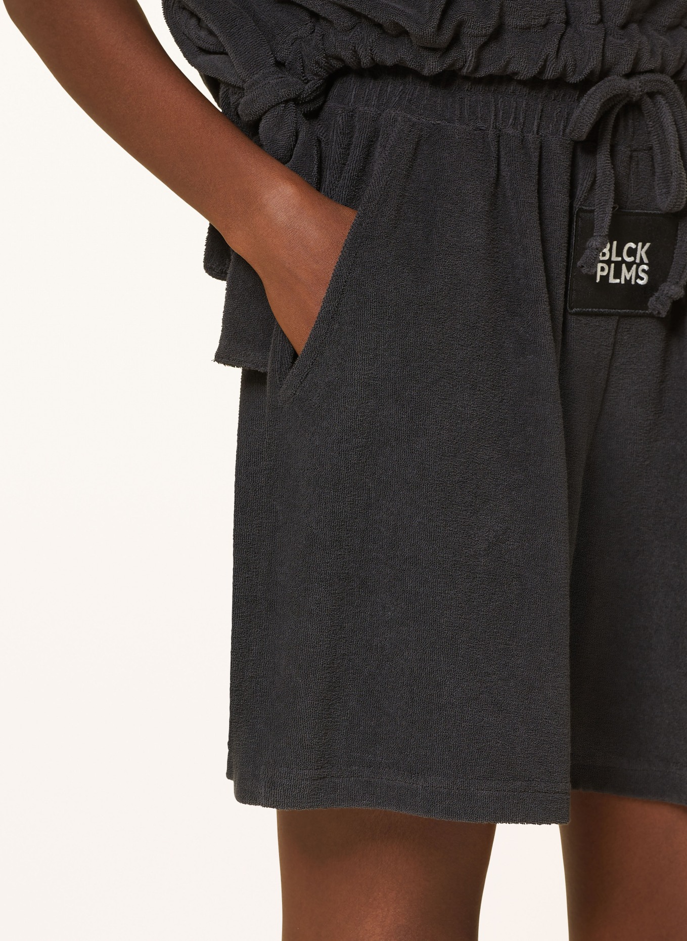 black palms Terry cloth shorts, Color: DARK GRAY (Image 5)