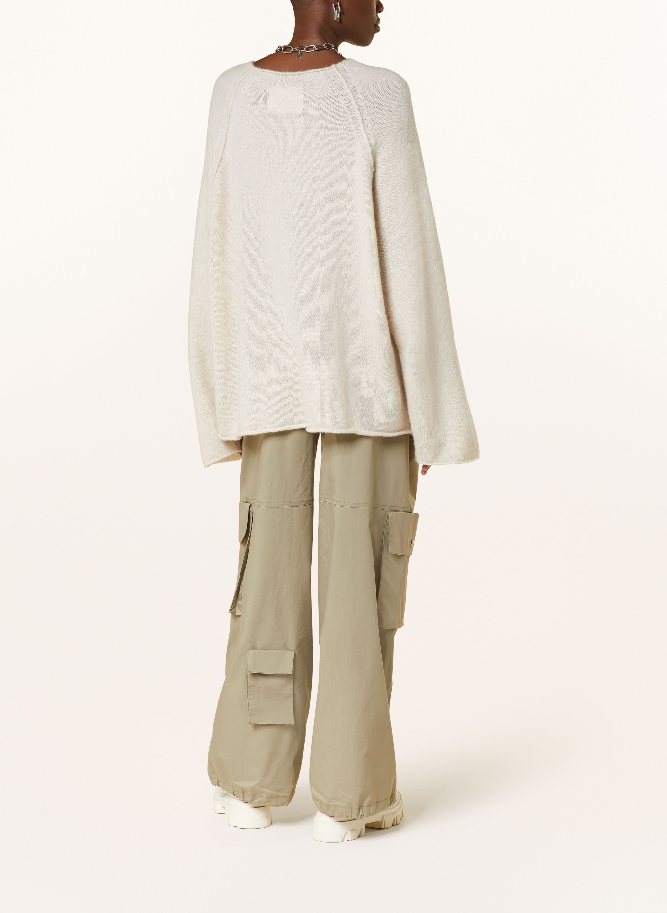 black palms Oversized sweater MAEXIN, Color: CREAM (Image 3)