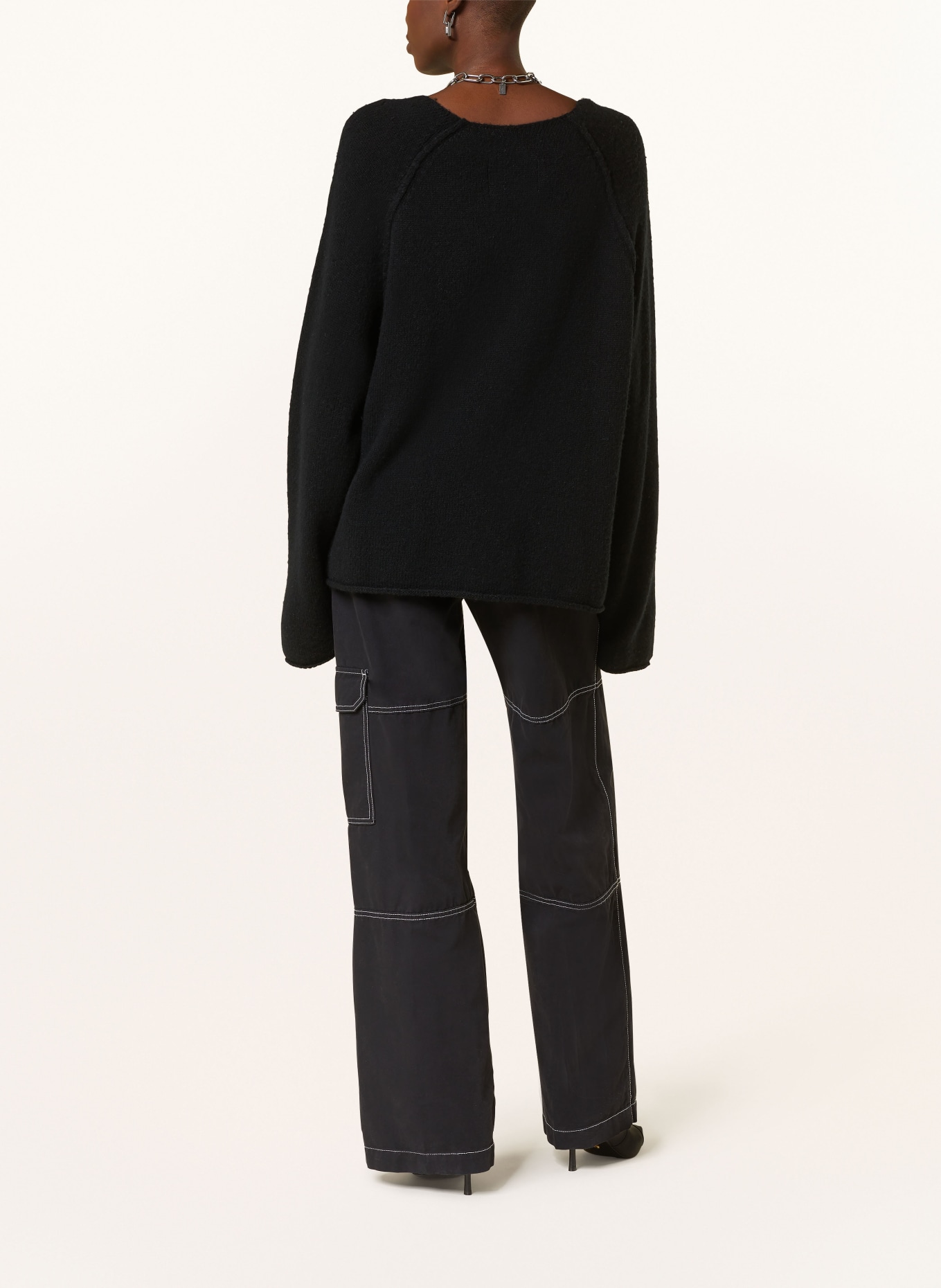 black palms Oversized sweater MAEXIN, Color: BLACK (Image 3)
