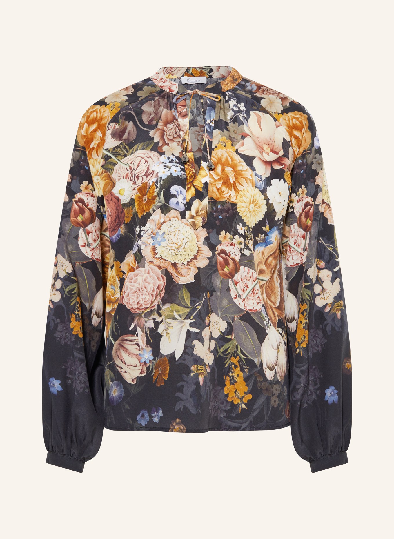 Princess GOES HOLLYWOOD Silk tunic: DARK GRAY / DARK YELLOW / DARK GREEN