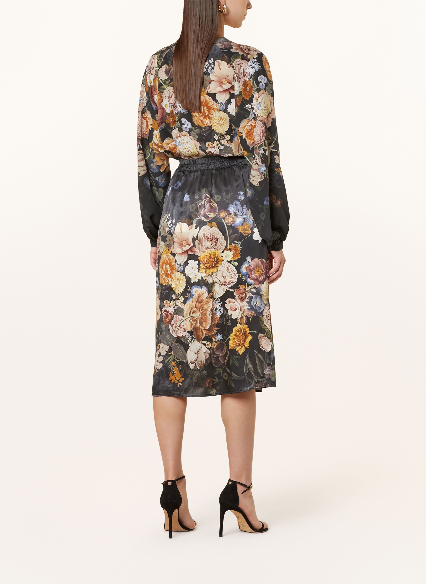 Princess GOES HOLLYWOOD Silk tunic: DARK GRAY / DARK YELLOW / DARK GREEN