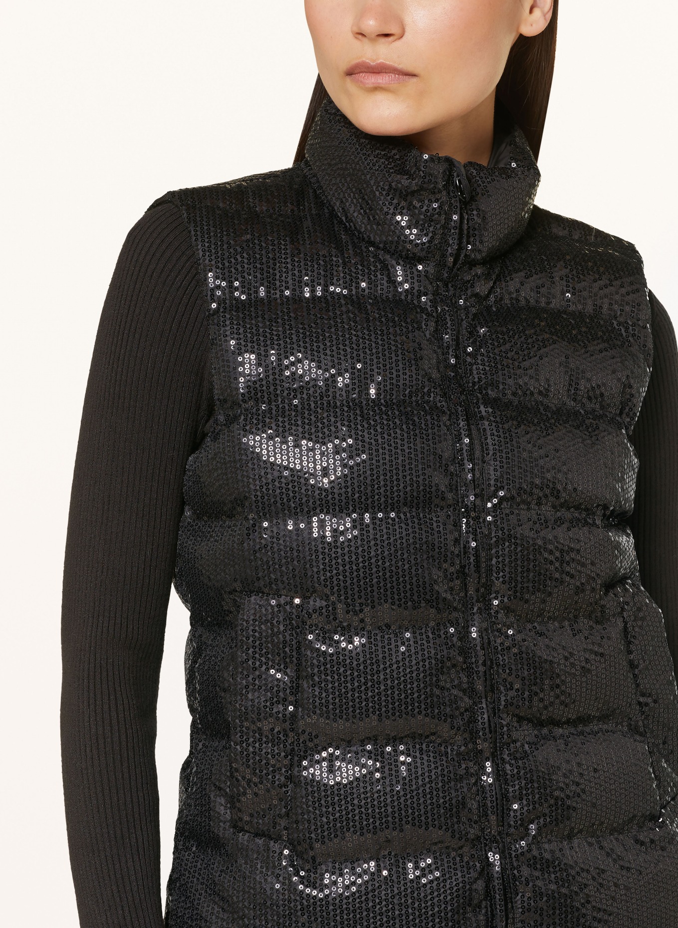 Princess GOES HOLLYWOOD Steppweste mit Pailletten: SCHWARZ