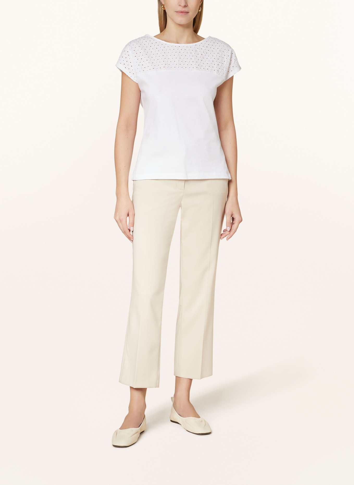 HOBBS T-shirt THEA with broderie anglaise, Color: WHITE (Image 2)