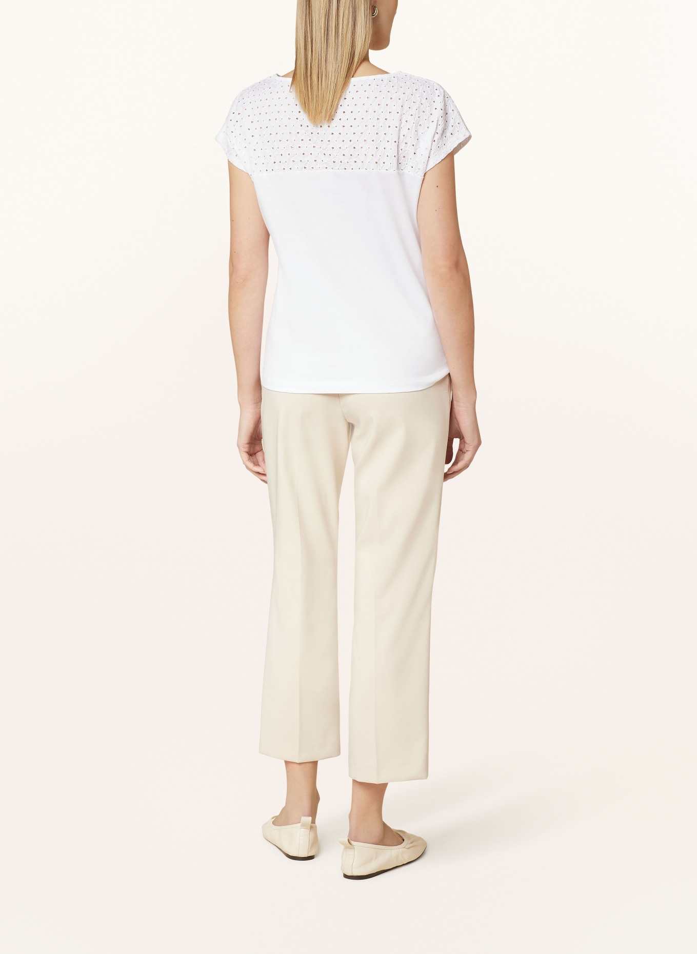 HOBBS T-shirt THEA with broderie anglaise, Color: WHITE (Image 3)