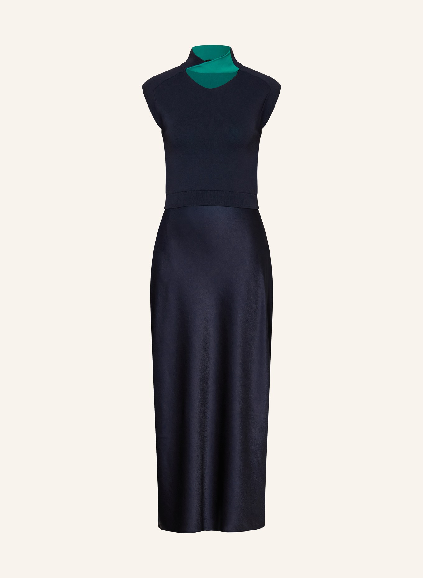 TED BAKER Dress PAOLLA in mixed materials with cut-out, Color: DARK BLUE (Image 1)