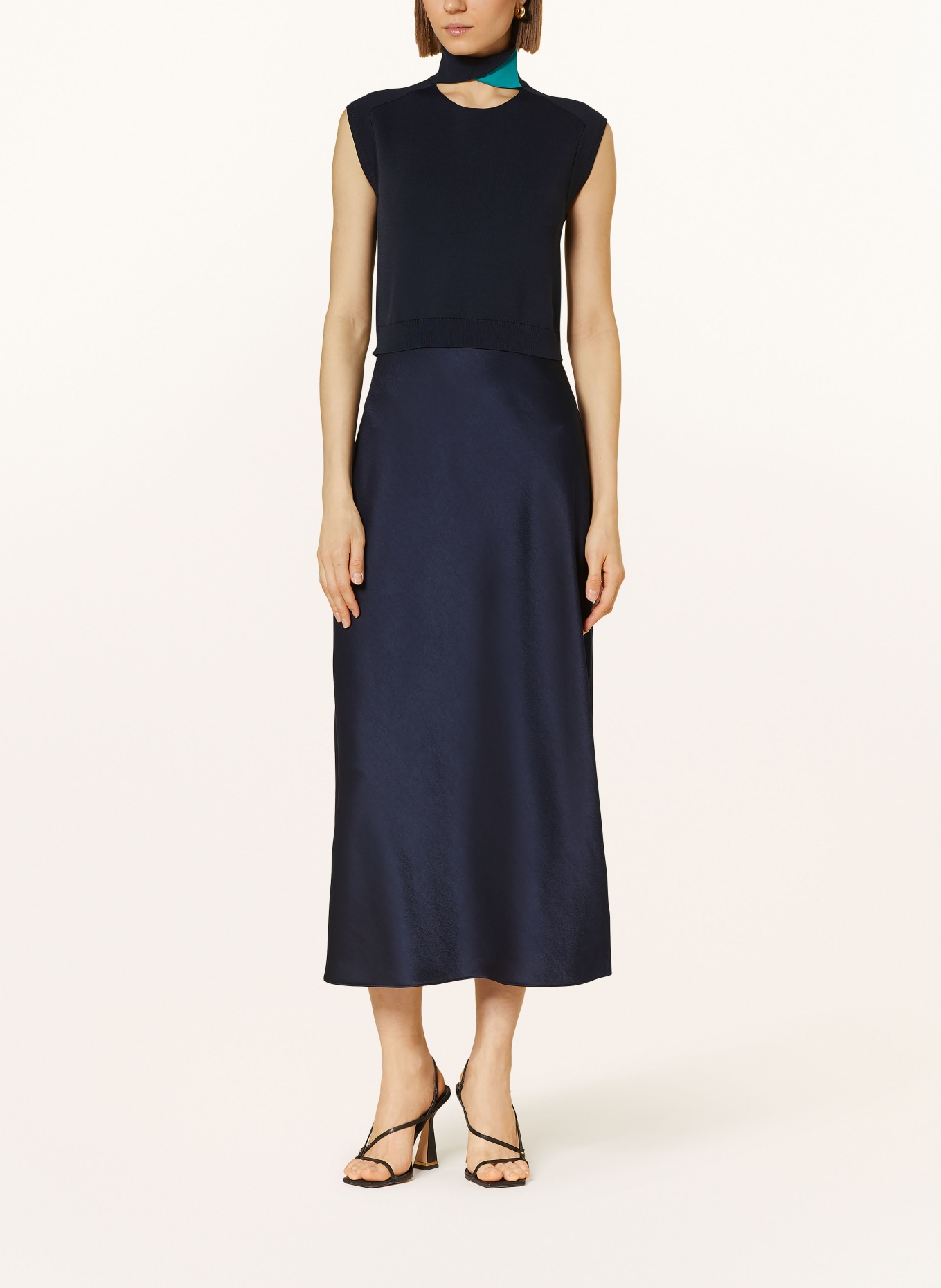TED BAKER Dress PAOLLA in mixed materials with cut-out, Color: DARK BLUE (Image 2)