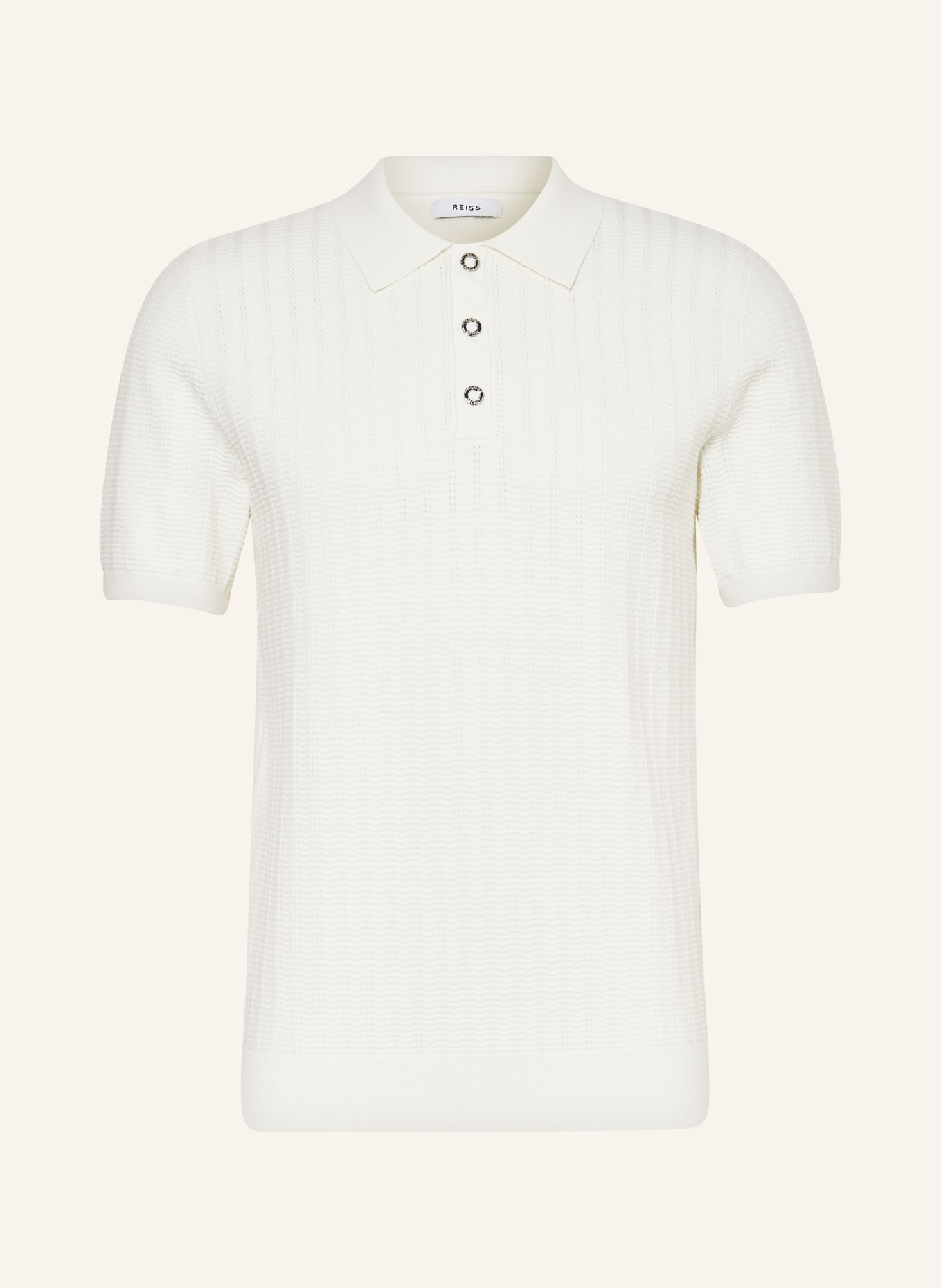 REISS Knitted polo shirt PASCOE, Color: ECRU (Image 1)