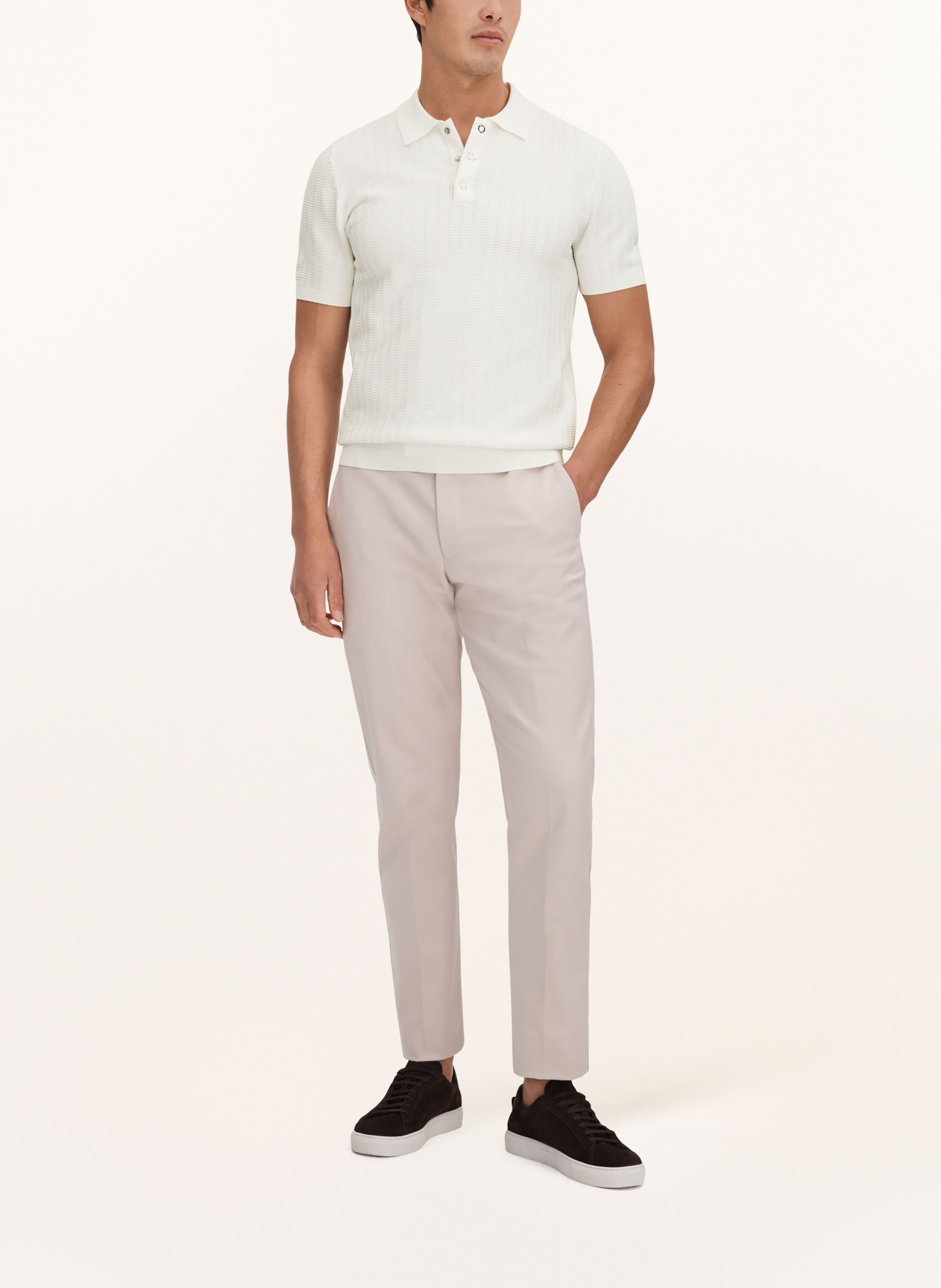 REISS Knitted polo shirt PASCOE, Color: ECRU (Image 2)
