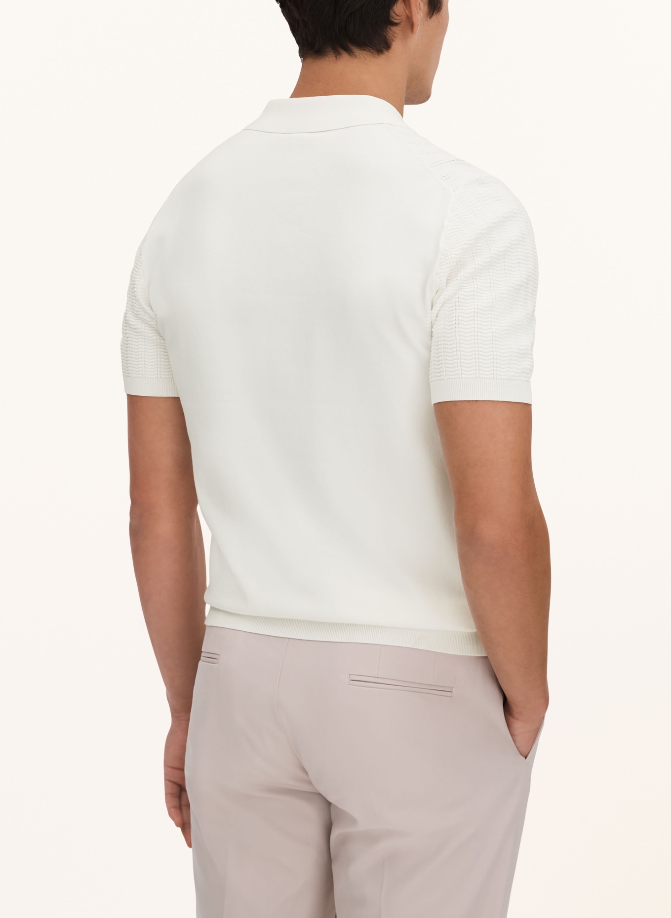 REISS Knitted polo shirt PASCOE, Color: ECRU (Image 3)