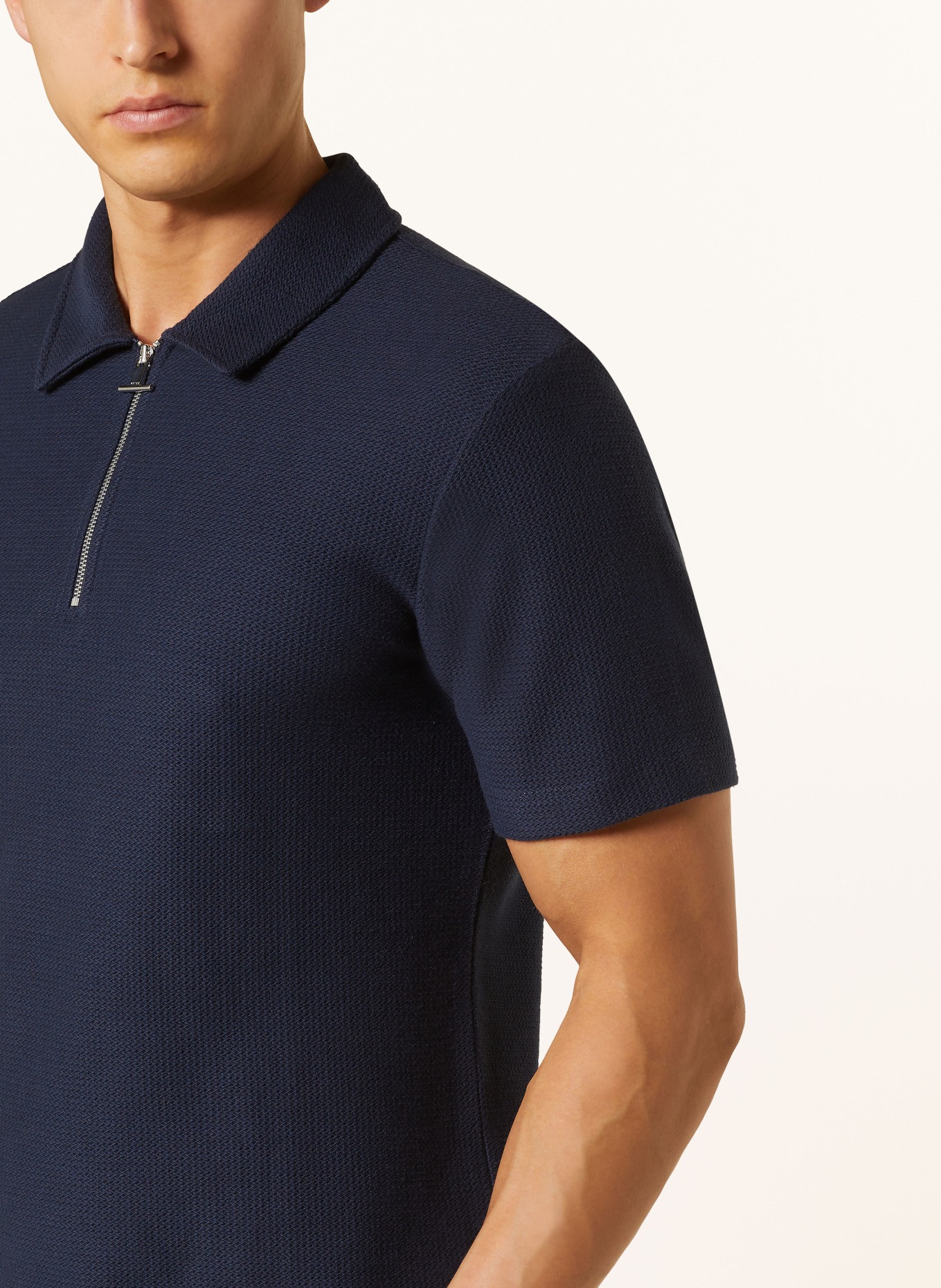 REISS Piqué polo shirt FELIX, Color: DARK BLUE (Image 4)