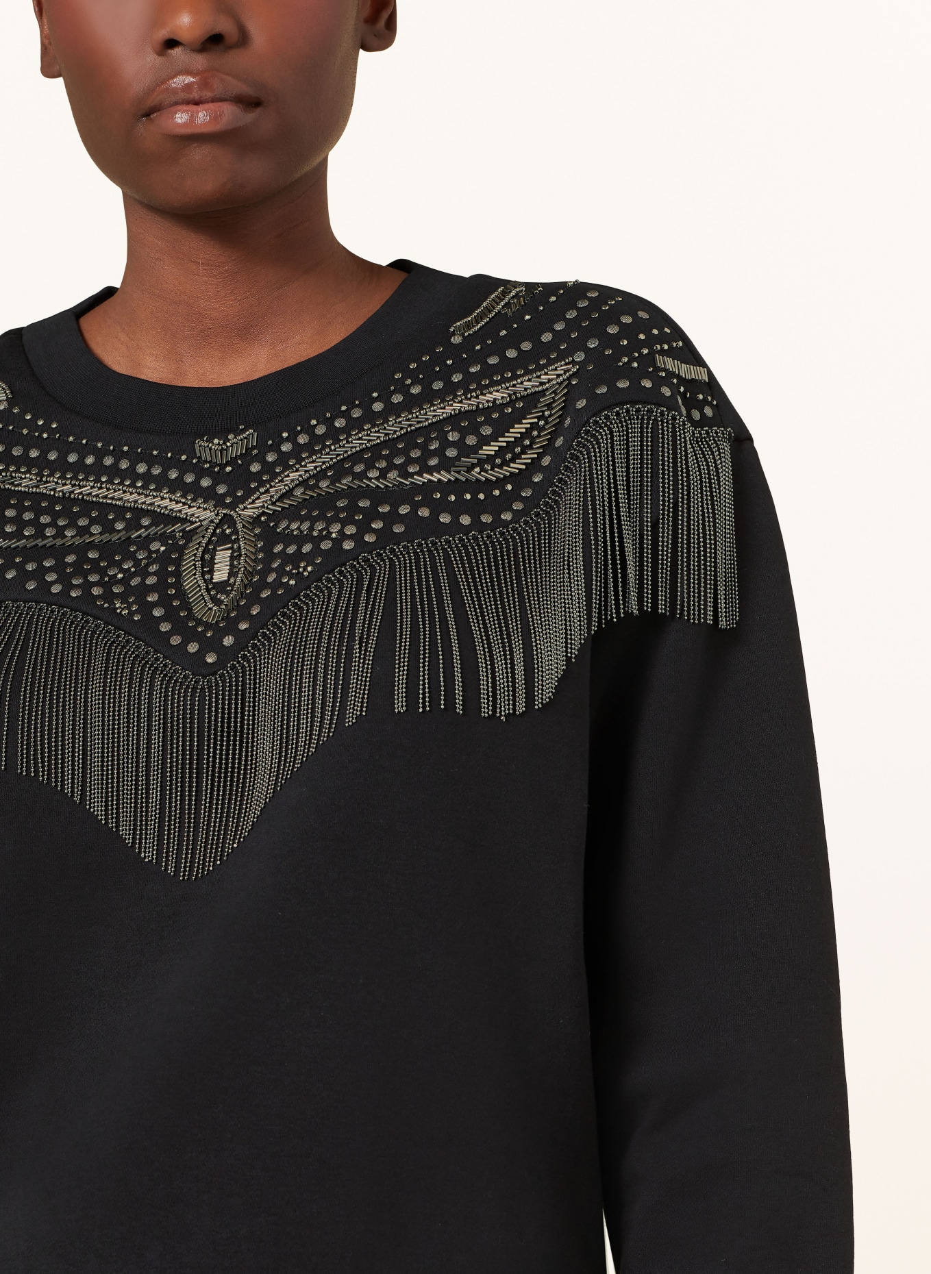ALLSAINTS Sweatshirt WINONA JAINE with rivets, Color: BLACK/ SILVER (Image 4)