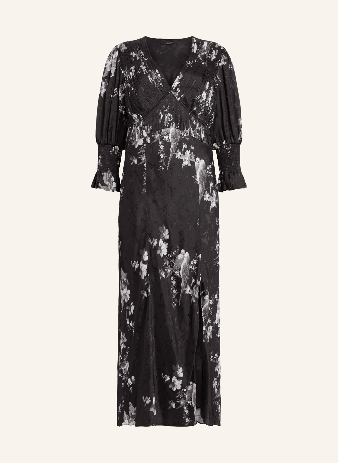 ALLSAINTS Jacquard-Kleid ANI IONA mit 3/4-Arm, Farbe: SCHWARZ/ WEISS (Bild 1)