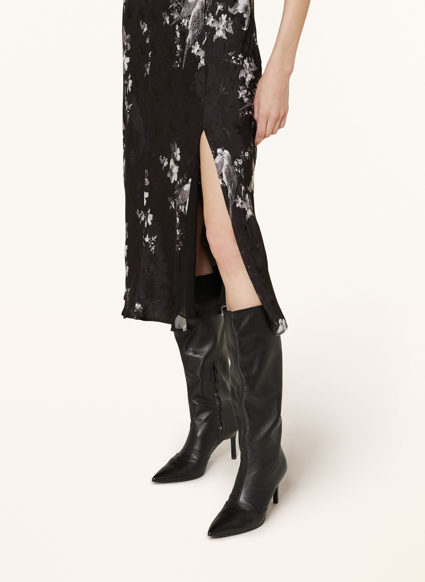 ALLSAINTS Jacquard dress ANI IONA with 3/4 sleeves, Color: BLACK/ WHITE (Image 4)