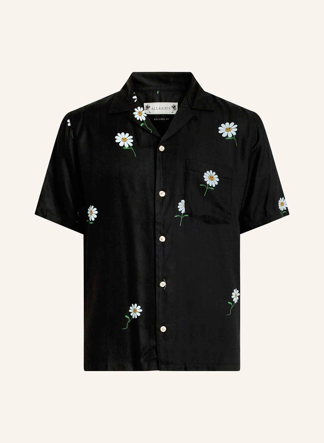 ALLSAINTS Resort shirt DAISICAL relaxed fit, Color: BLACK (Image 1)