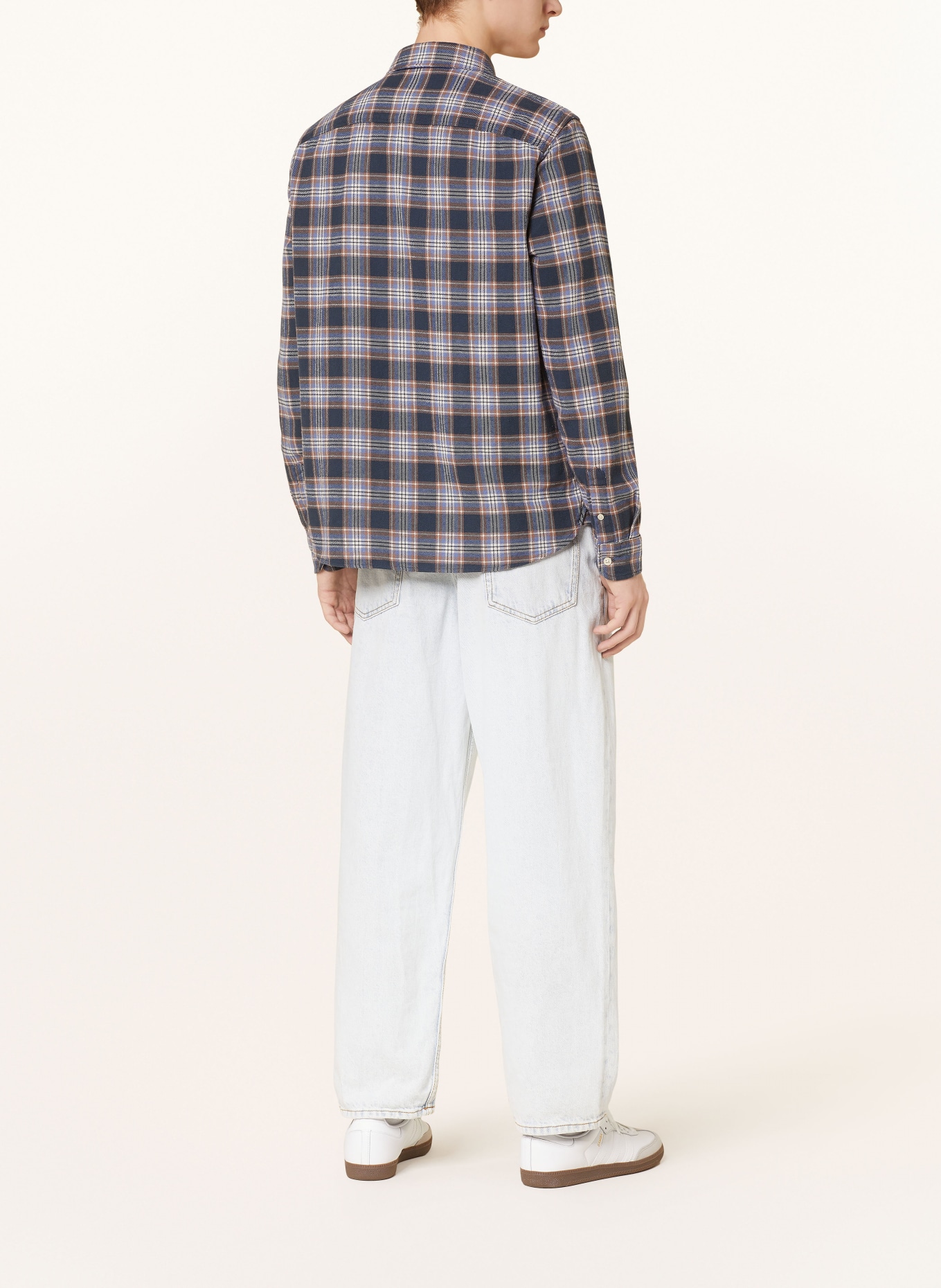ALLSAINTS Flannel shirt VENTANA relaxed fit, Color: BLUE/ BROWN (Image 3)
