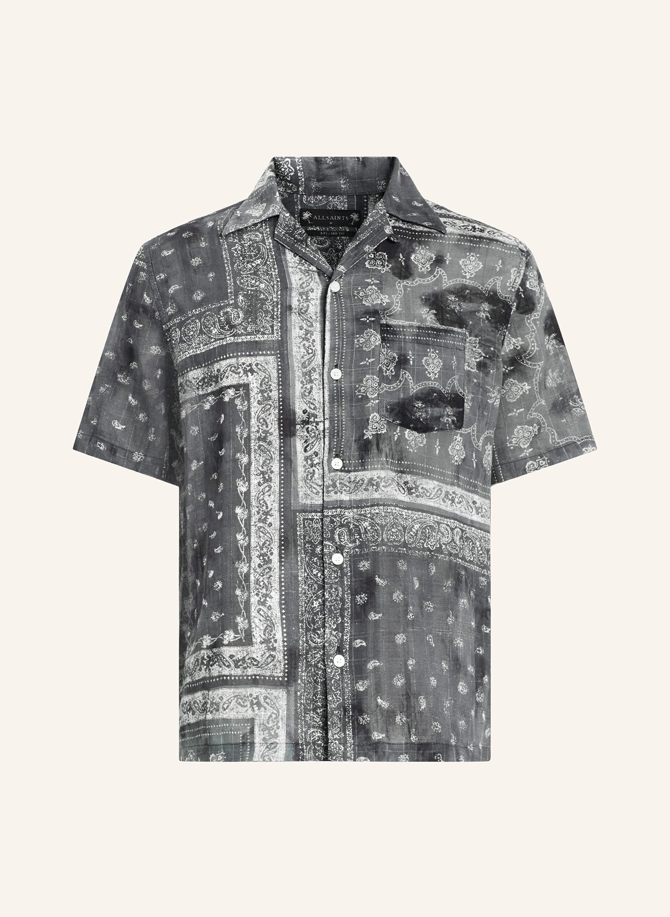 ALLSAINTS Resort shirt TIJUANA relaxed fit, Color: DARK GRAY/ GRAY (Image 1)