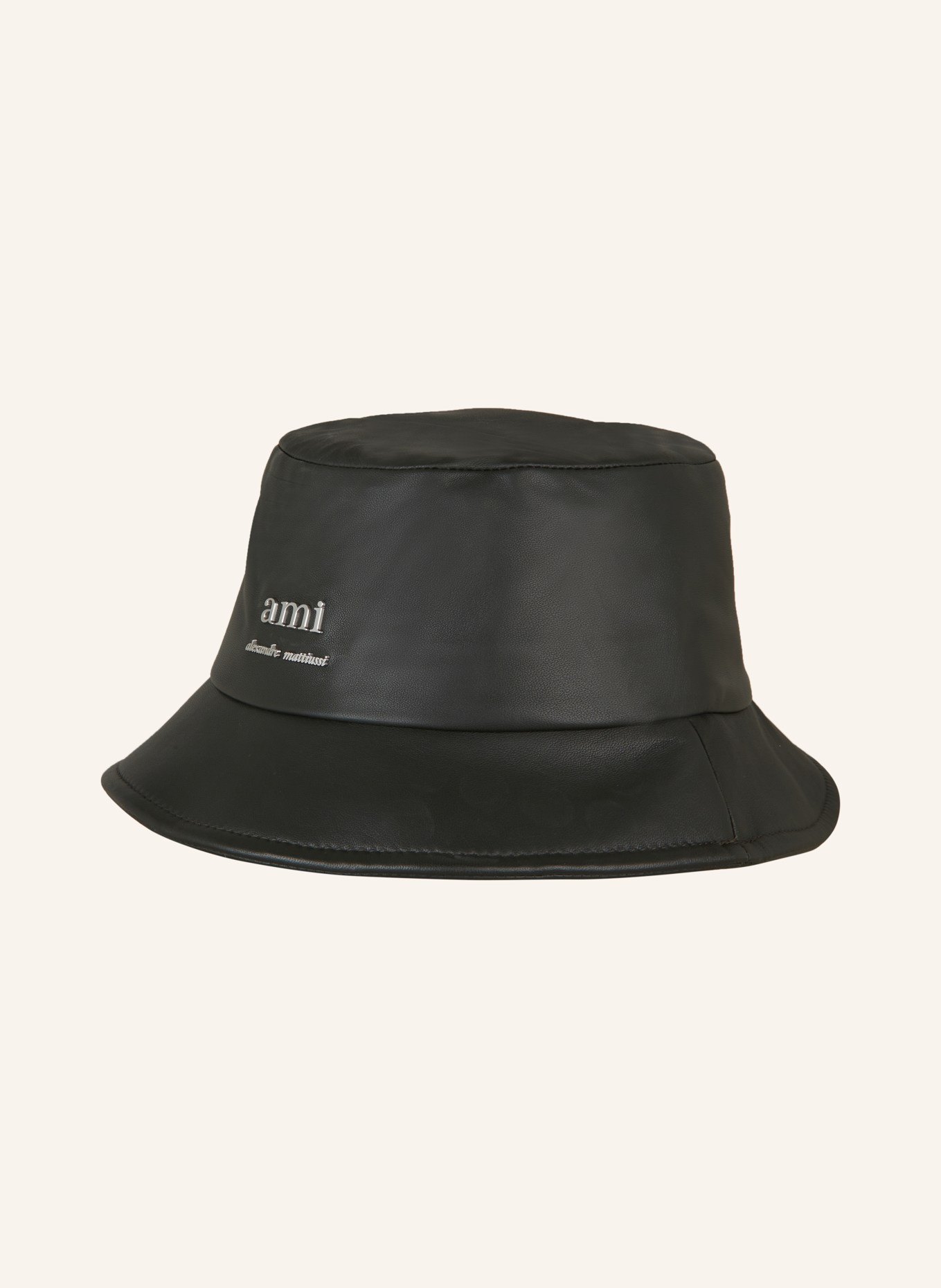 AMI PARIS Bucket hat made of leather, Color: OLIVE (Image 1)