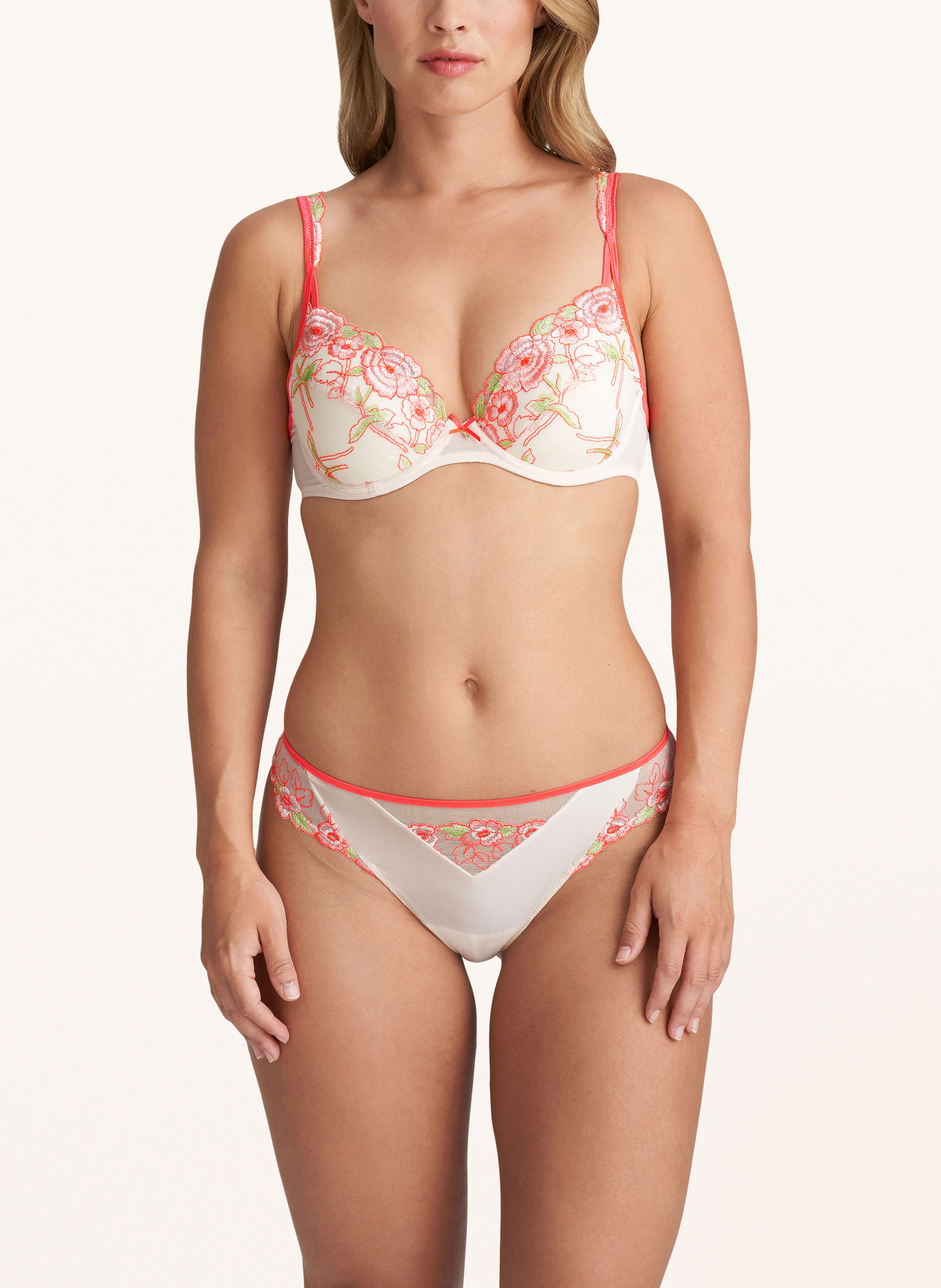 MARIE JO Push-up-BH AYAMA: CREME / NEONROT / HELLGRÜN