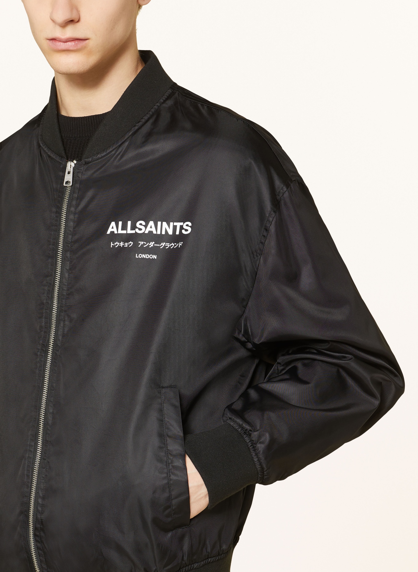 ALLSAINTS Bomber jacket UNDERGROUND, Color: BLACK/ WHITE (Image 4)