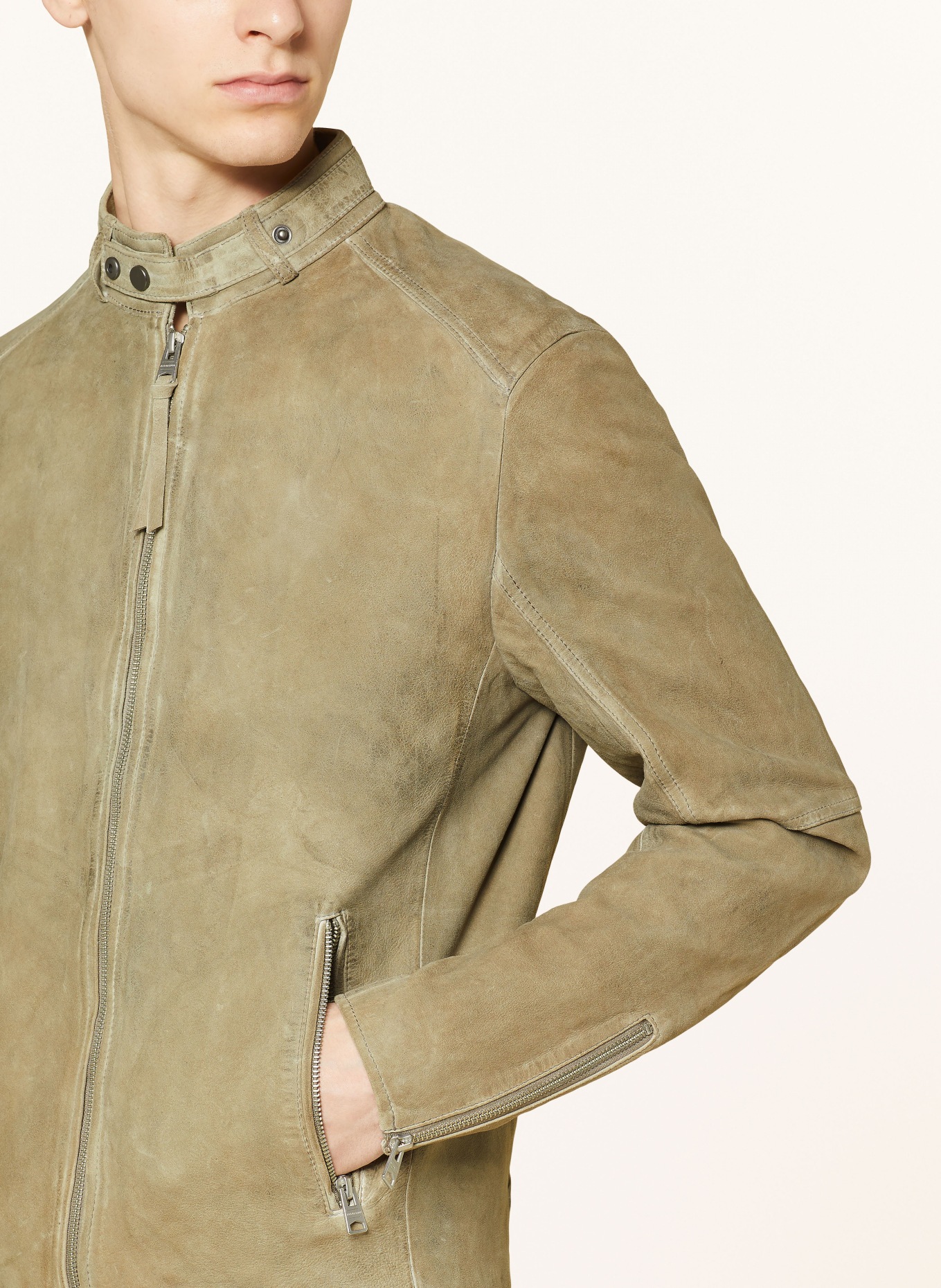 ALLSAINTS Leather jacket CORA, Color: TAUPE (Image 4)