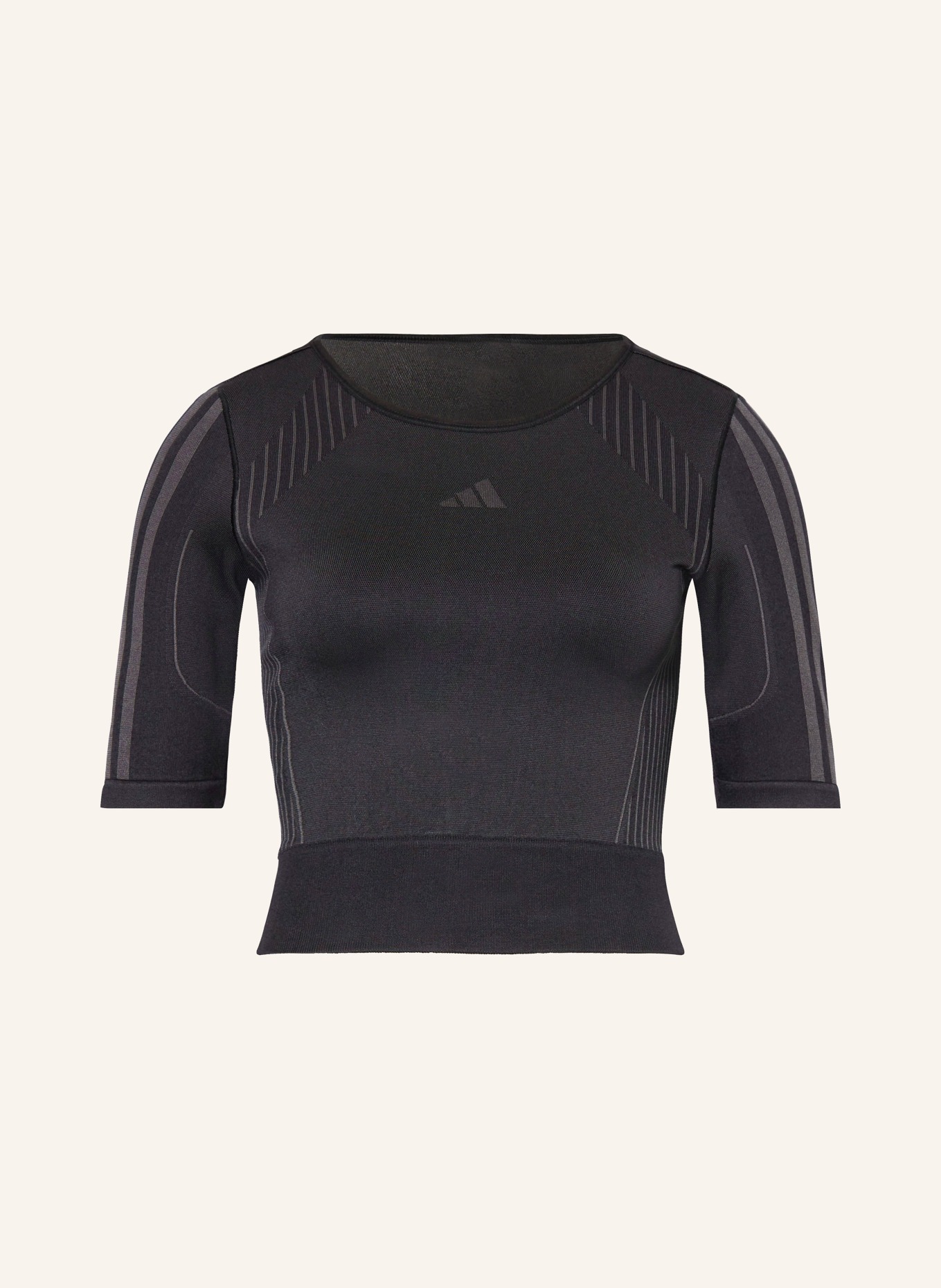 adidas Cropped shirt AEROKNIT, Color: BLACK (Image 1)