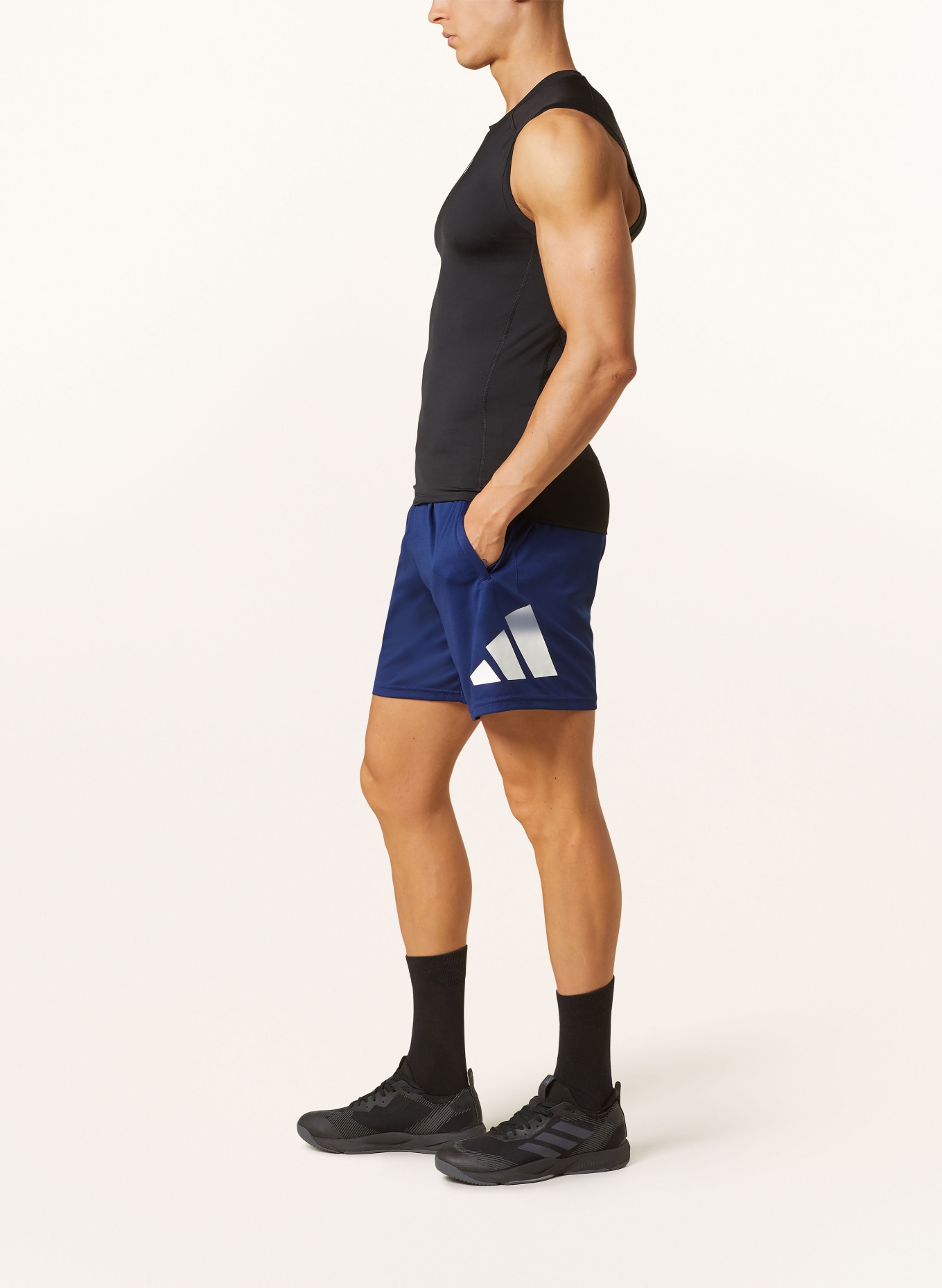 adidas Training shorts TRAIN ESSENTIAL, Color: DARK BLUE/ WHITE (Image 4)