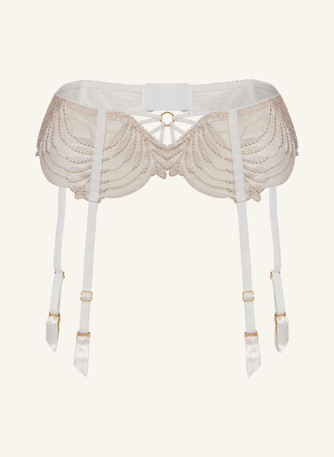 Aubade Garter belts HYPNOLOVE with glitter thread, Color: WHITE/ BEIGE (Image 1)